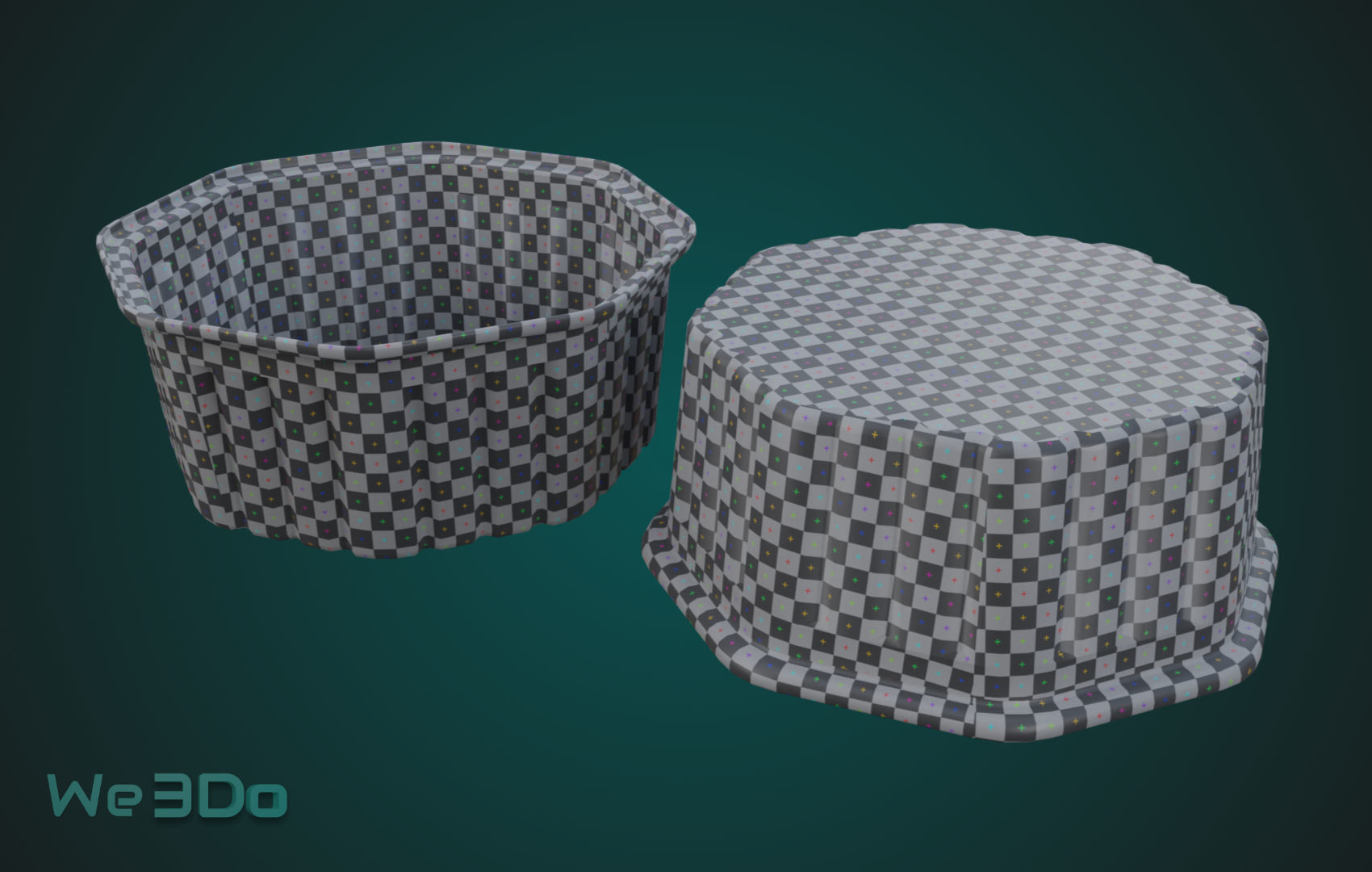 Rounded Aluminum Foil Tray Low-poly 3D model_20