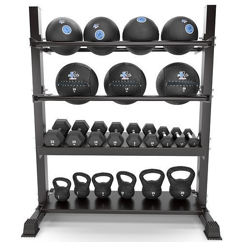 Gym-Tools-Fitness-Body-Building-set-01 gym rack with weights ... 3D model