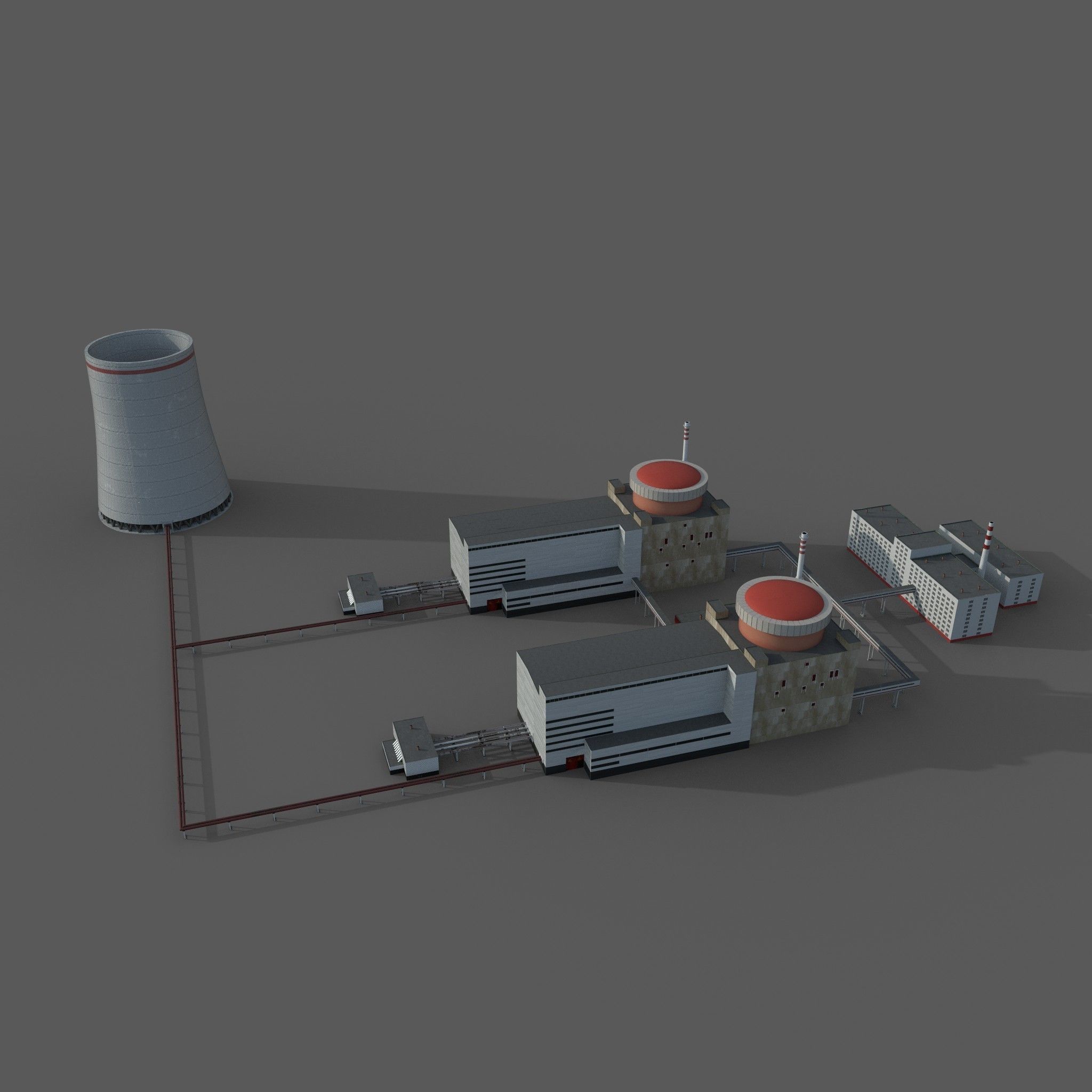 Nuclear power plant 3D model_4