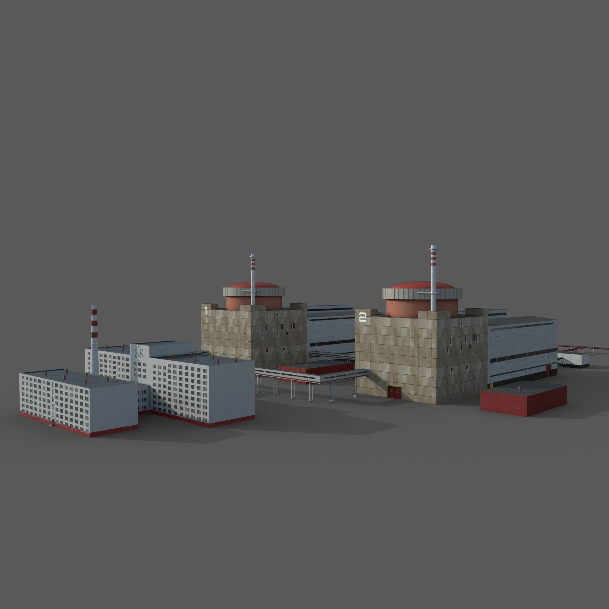 Nuclear power plant 3D model_1