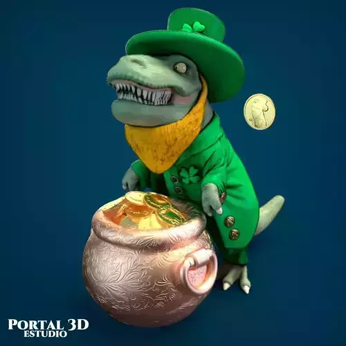 T REX ST PATRICK 3D print model