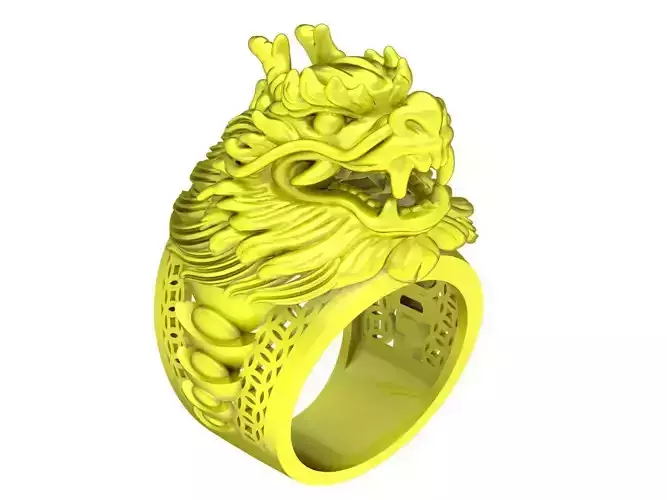 Luxury Dragon Head Men Ring 3D Model 4791 3D print model