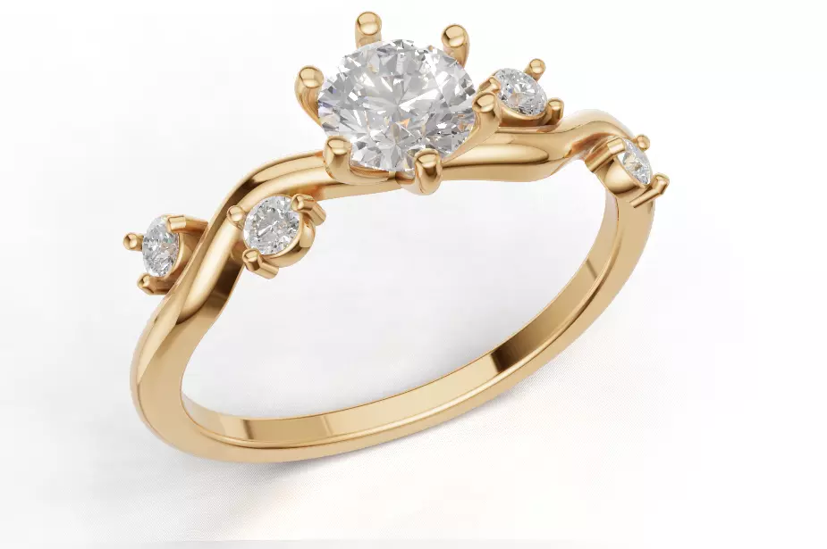 Anel de noivado curvado 3D print model