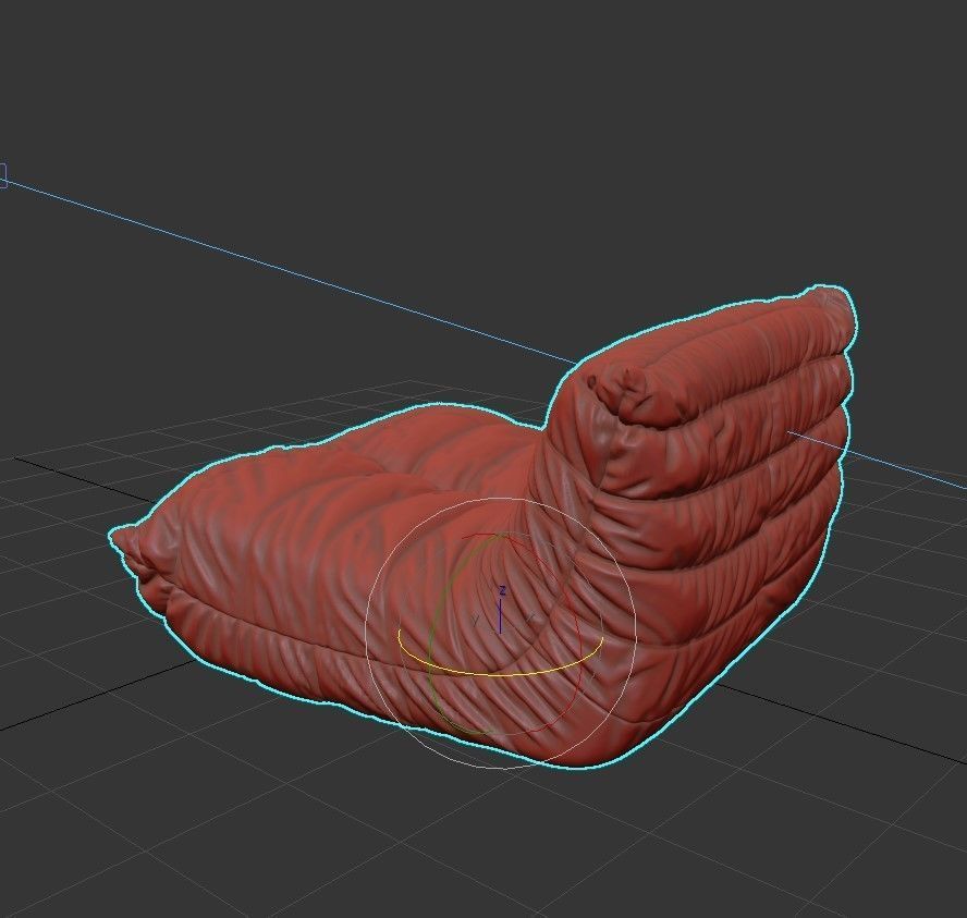 Togo Fireside Chair 3D model_3