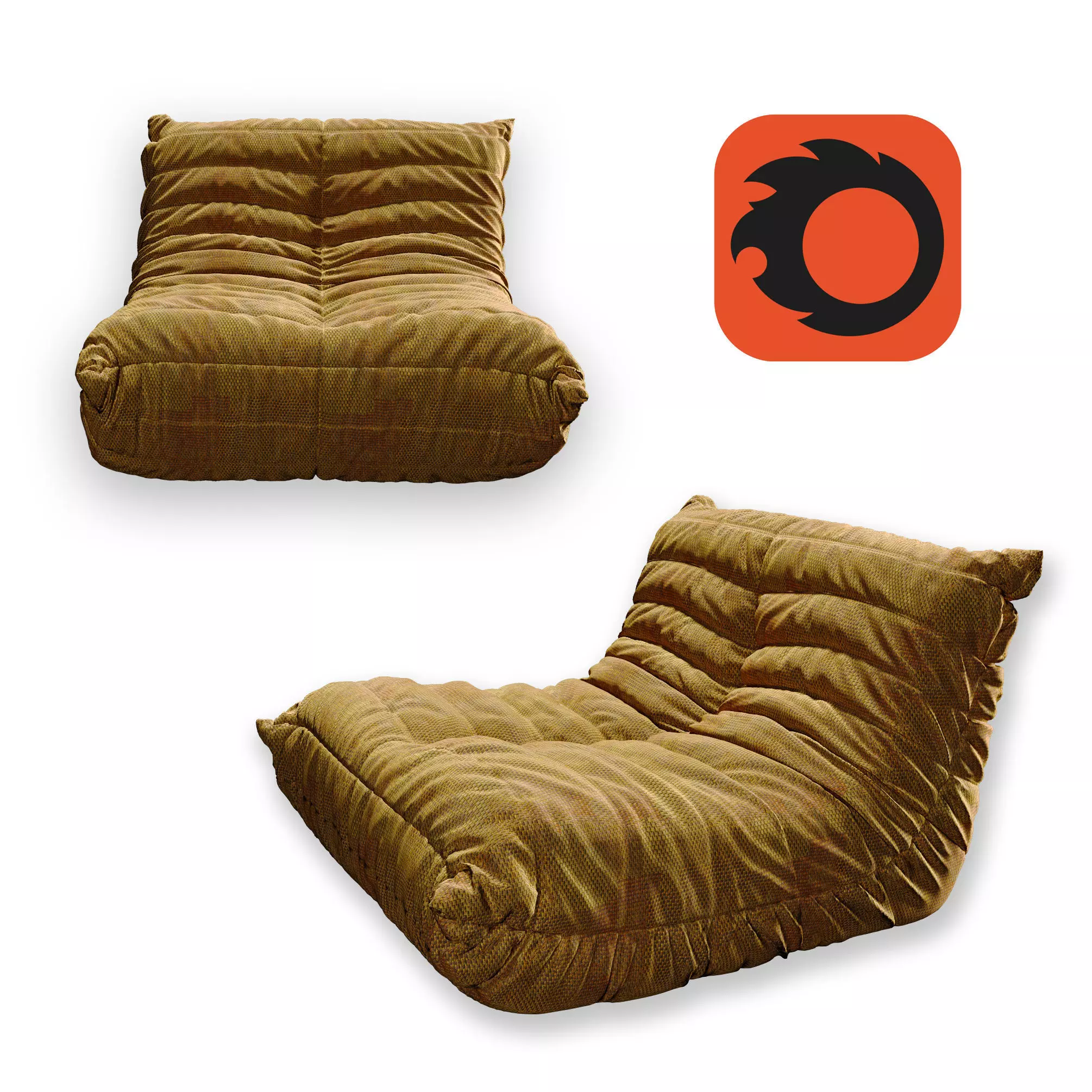 Togo Fireside Chair 3D model_0