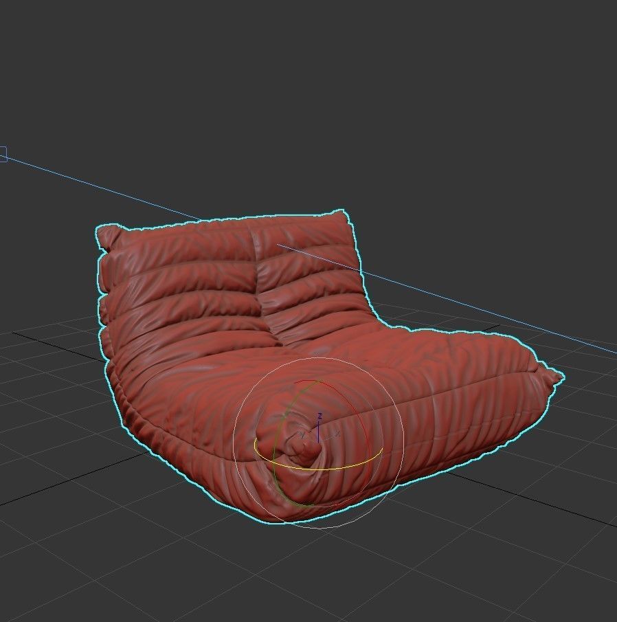 Togo Fireside Chair 3D model_1