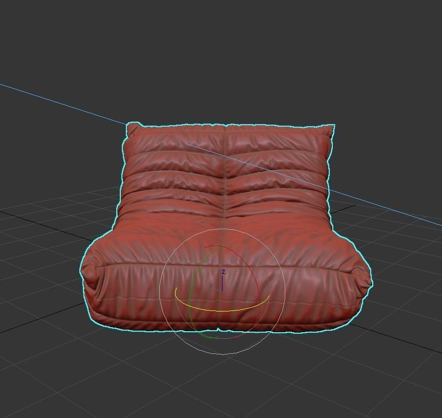 Togo Fireside Chair 3D model_2
