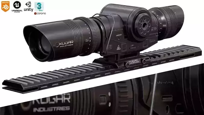 Optical sight Low-poly 3D model
