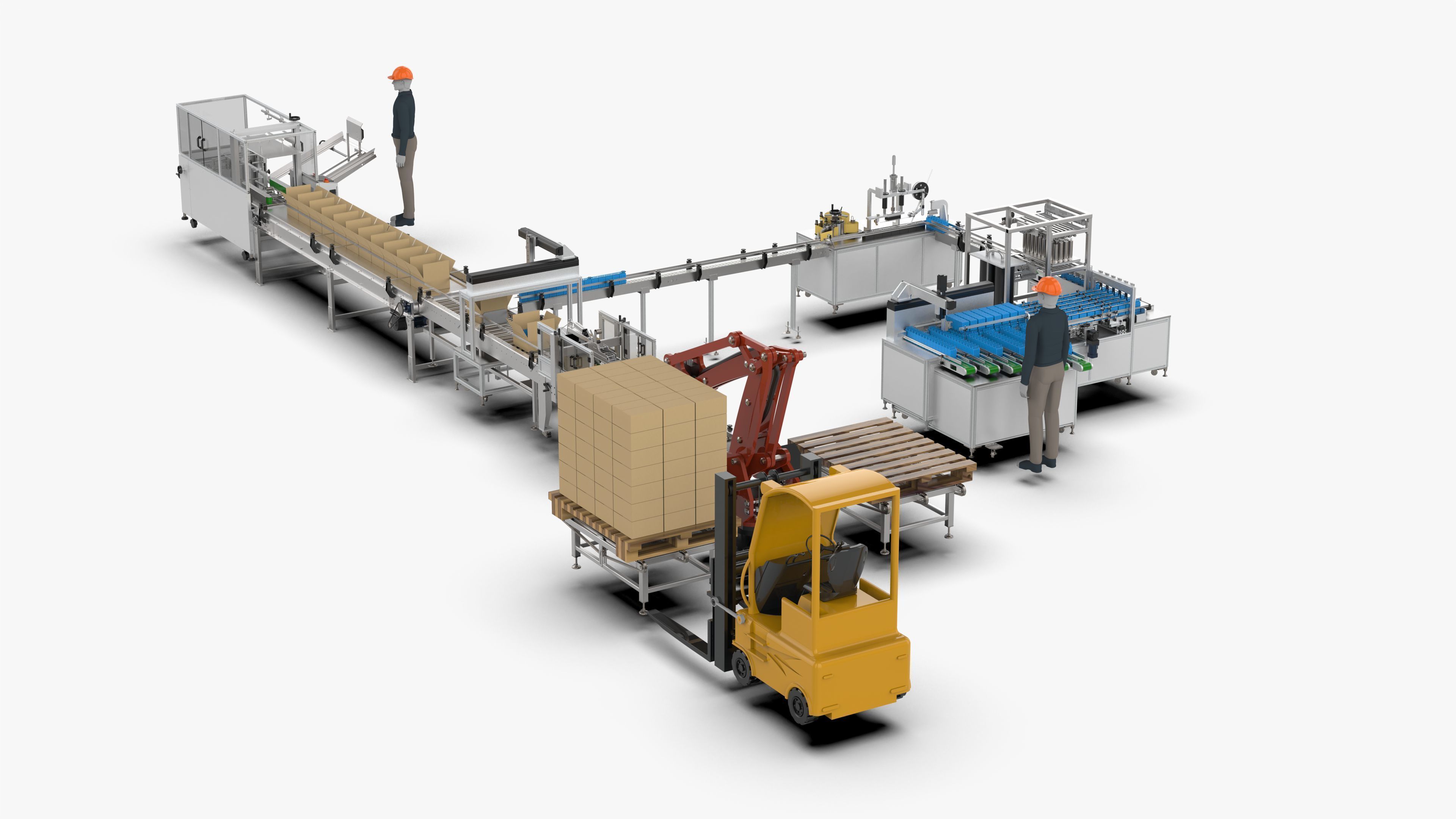 Automatic Loading and Unloading Labeling and Palletizing Line 3D model_17