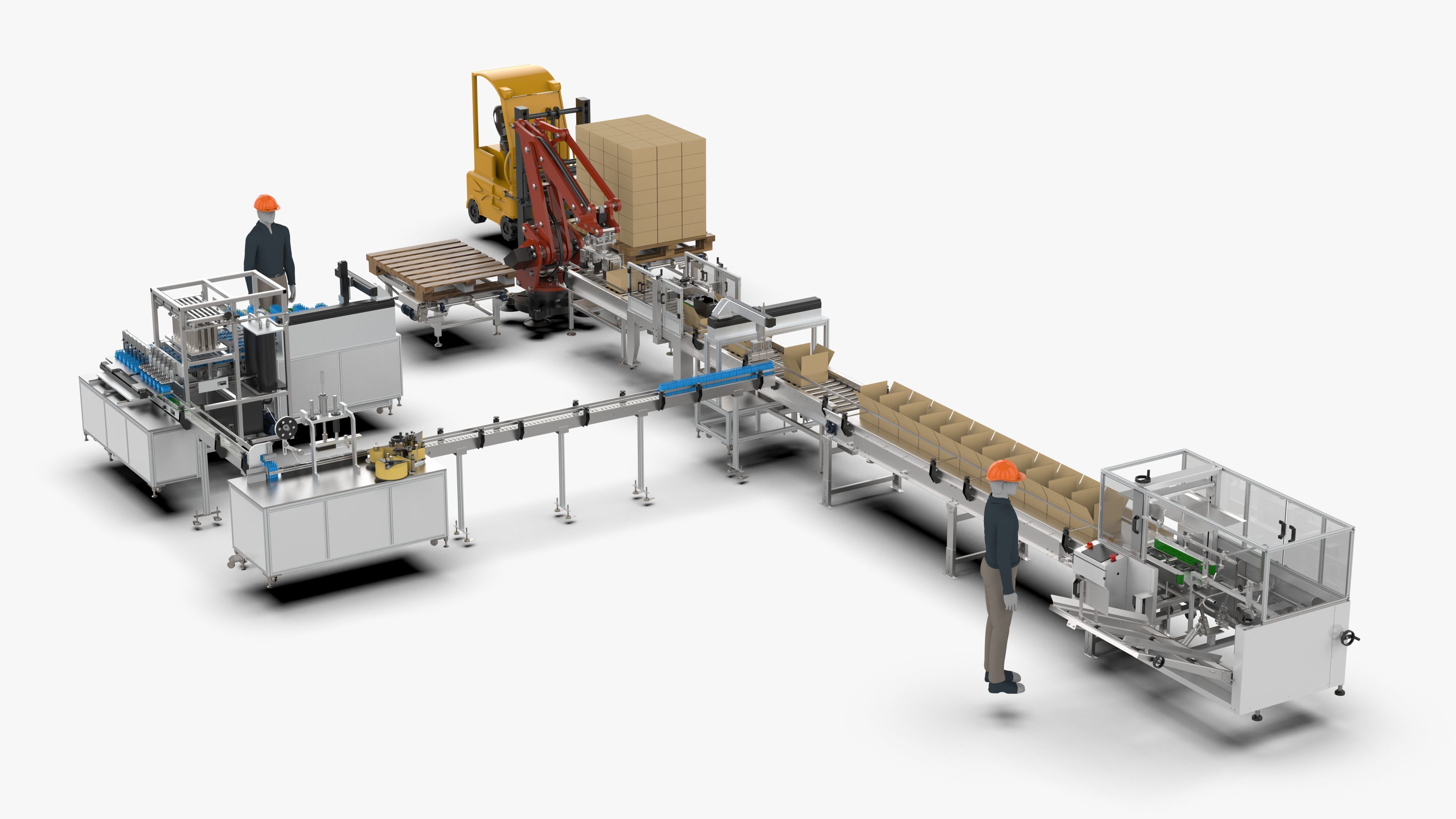Automatic Loading and Unloading Labeling and Palletizing Line 3D model_19