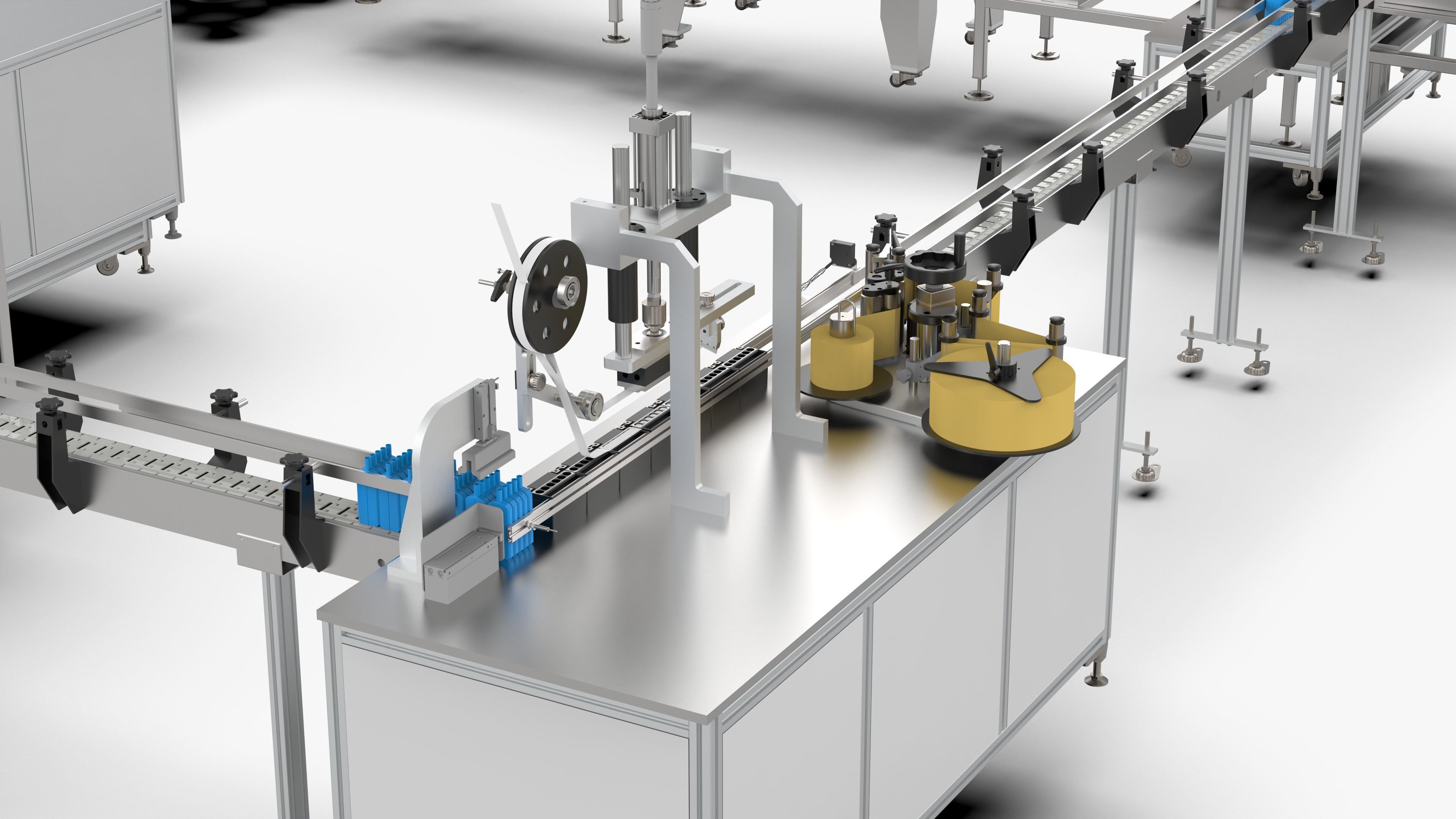Automatic Loading and Unloading Labeling and Palletizing Line 3D model_9