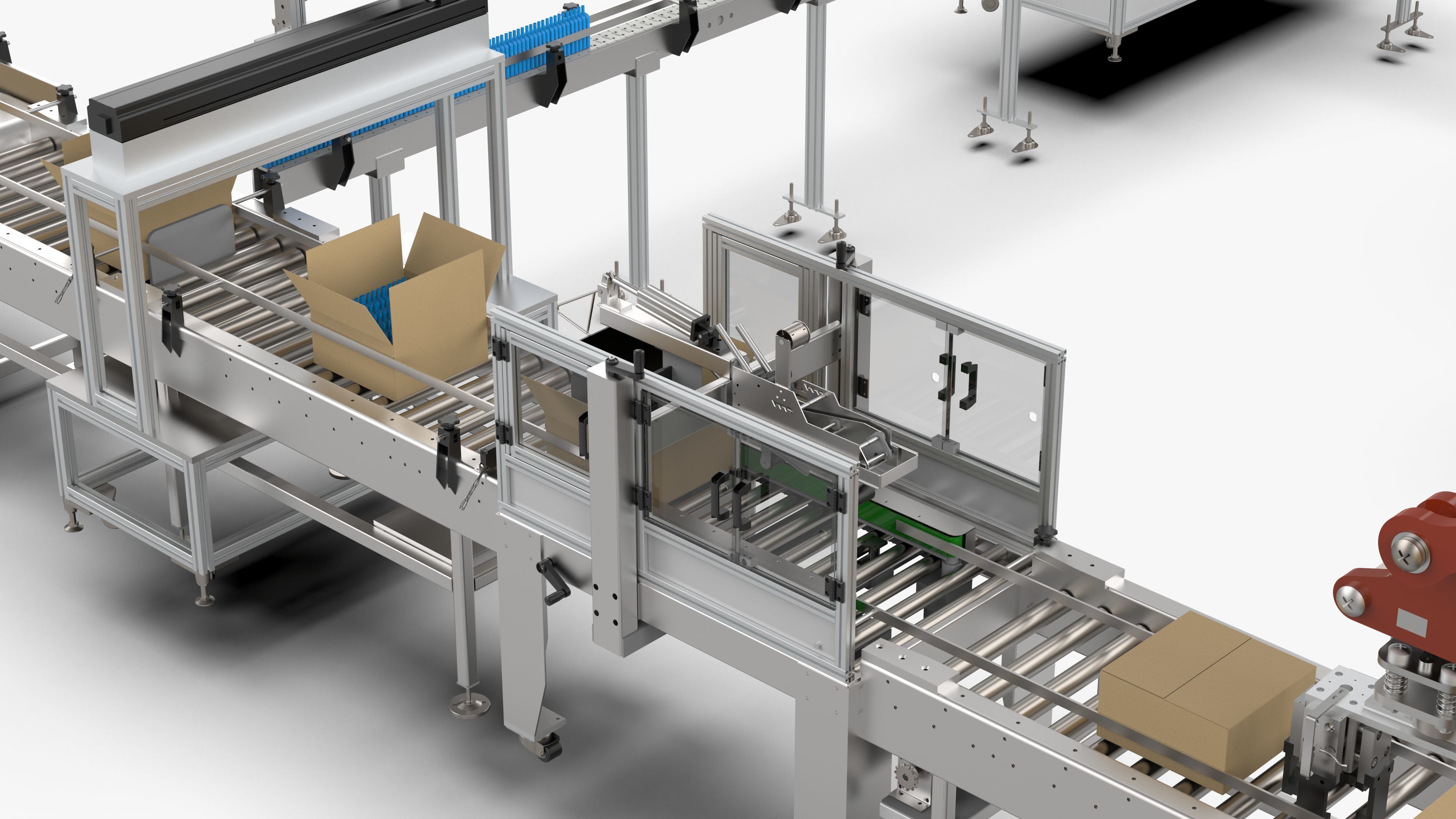 Automatic Loading and Unloading Labeling and Palletizing Line 3D model_12
