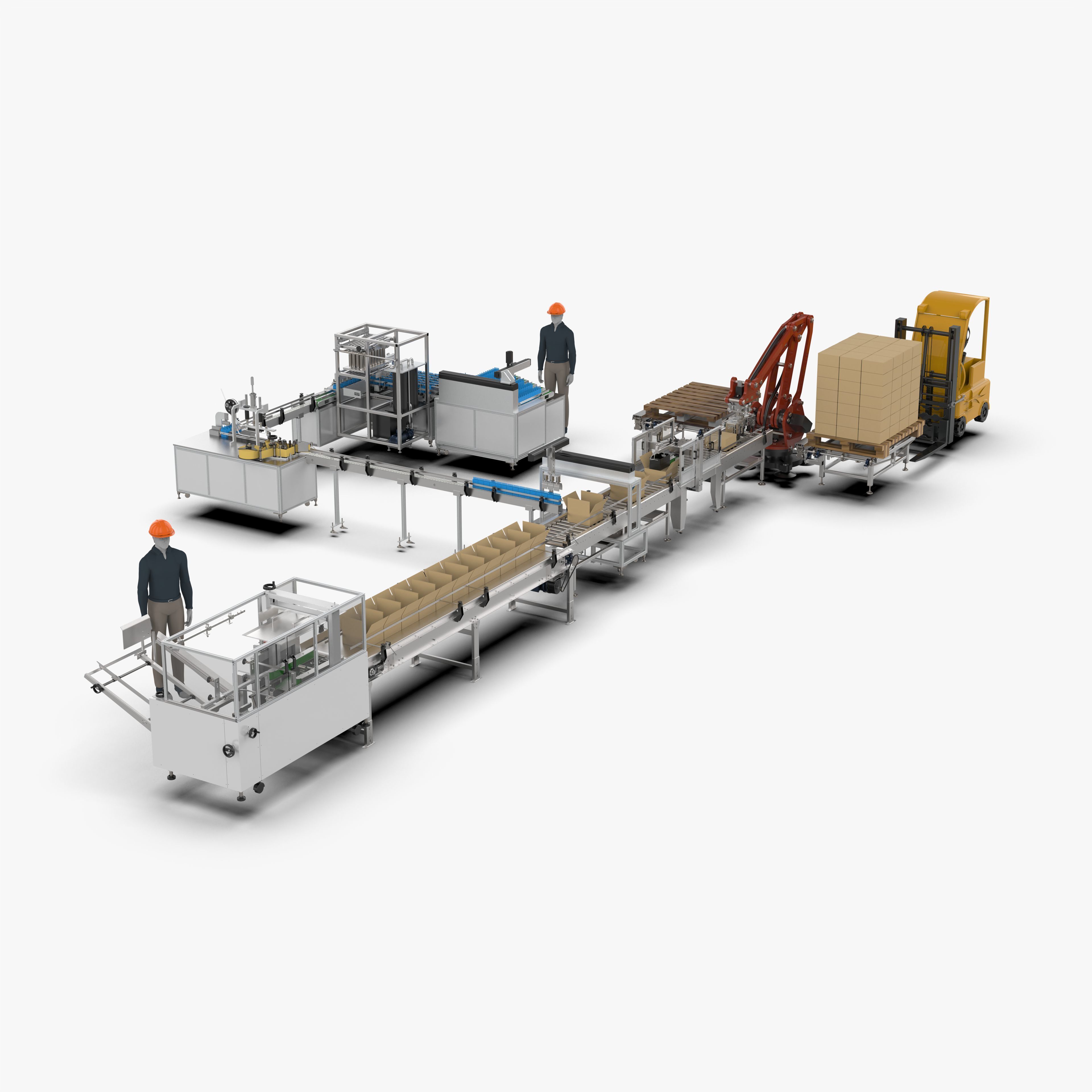 Automatic Loading and Unloading Labeling and Palletizing Line 3D model_15