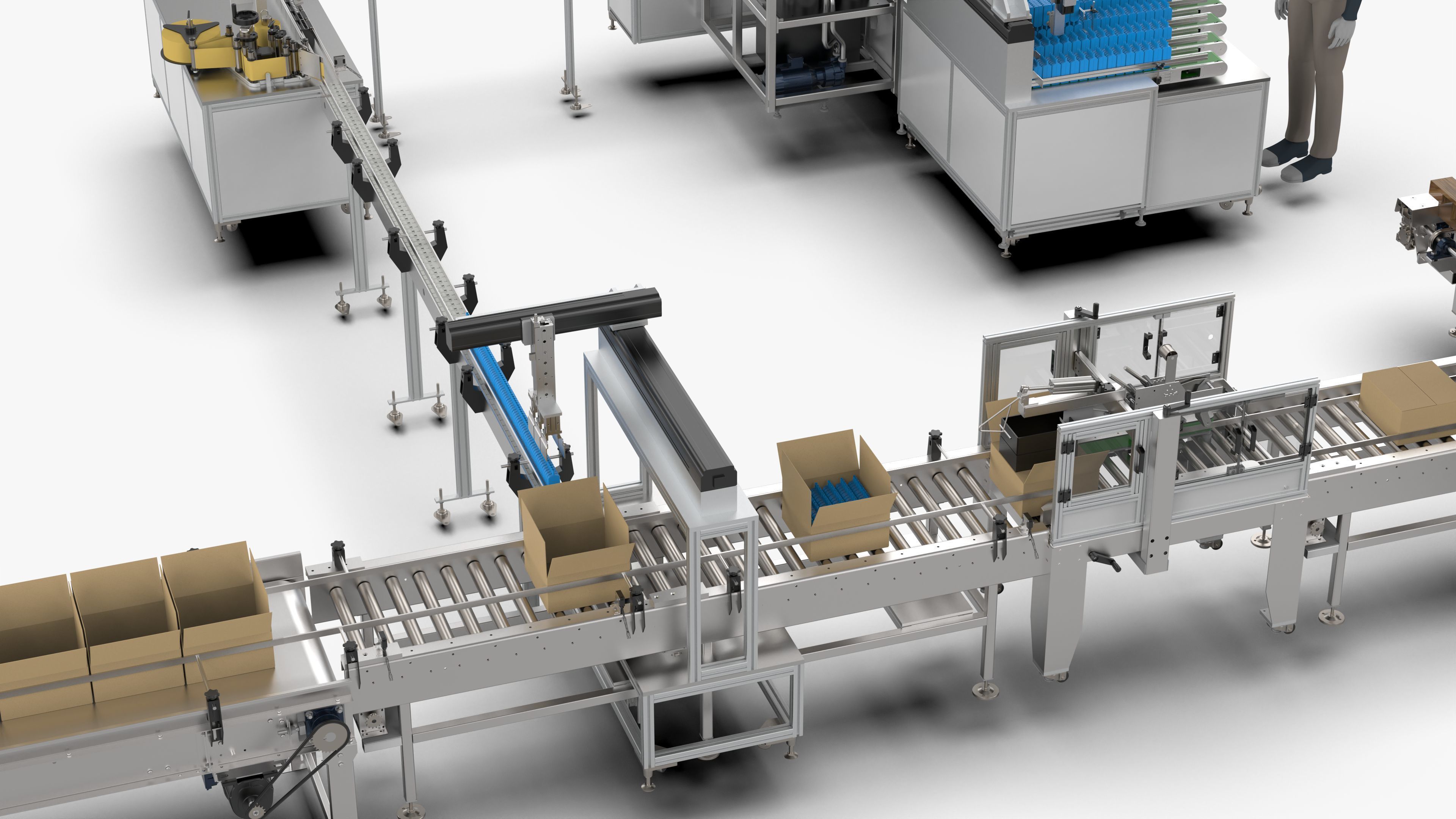 Automatic Loading and Unloading Labeling and Palletizing Line 3D model_6