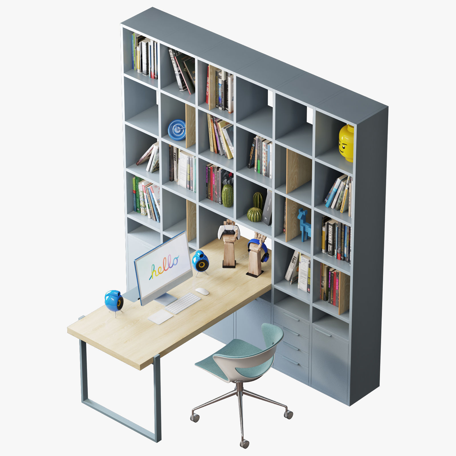 Workplace set 002 3D model_6