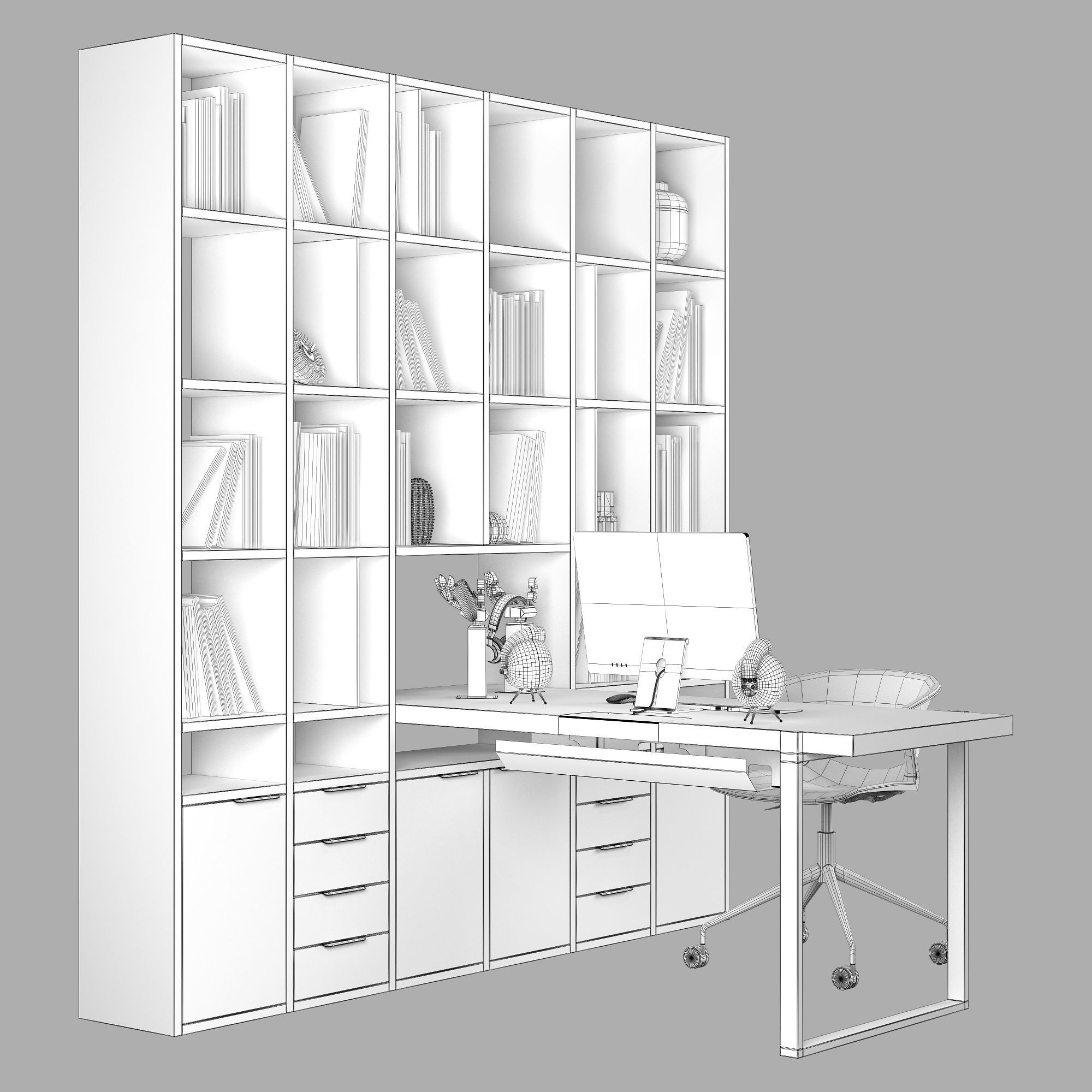Workplace set 002 3D model_8