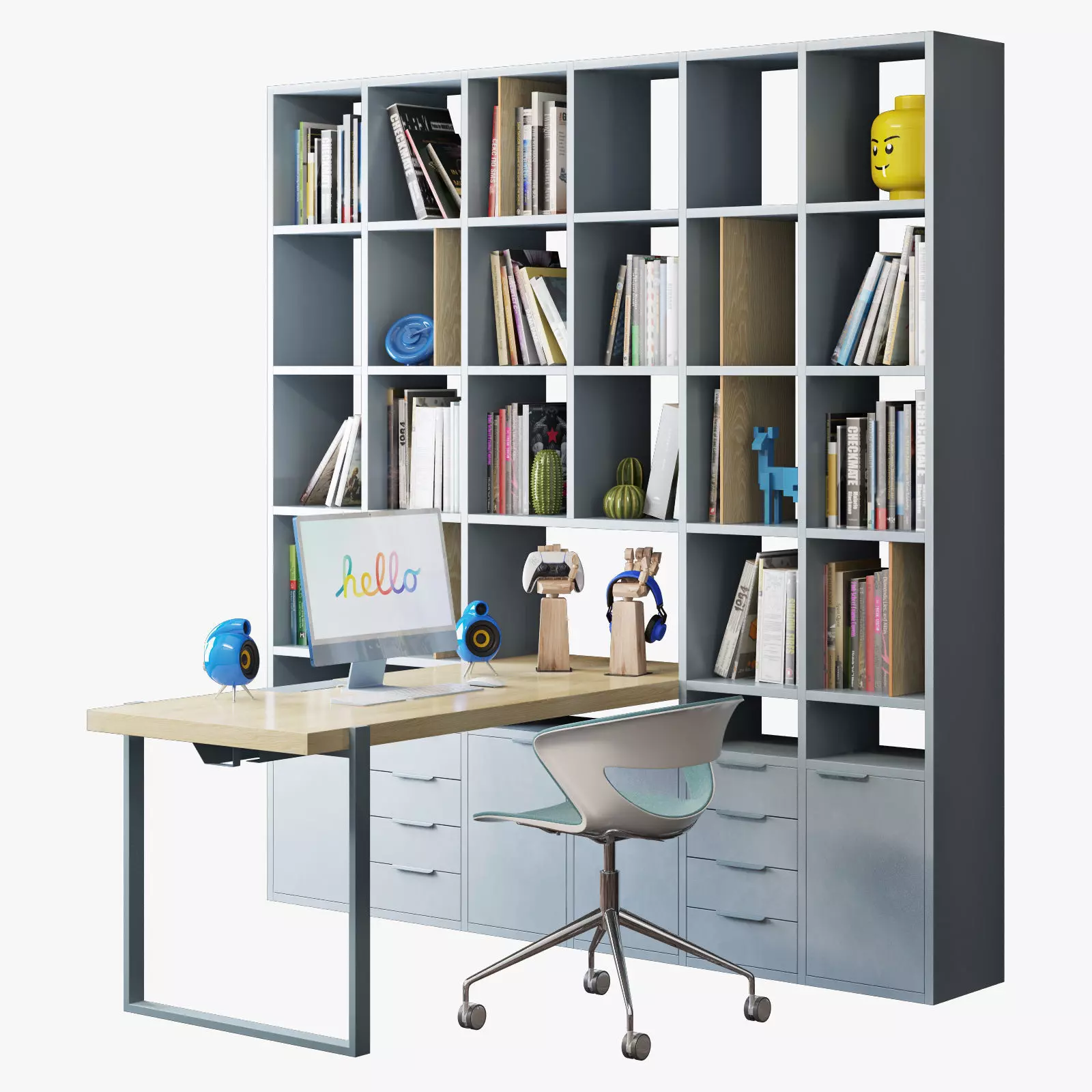 Workplace set 002 3D model_0