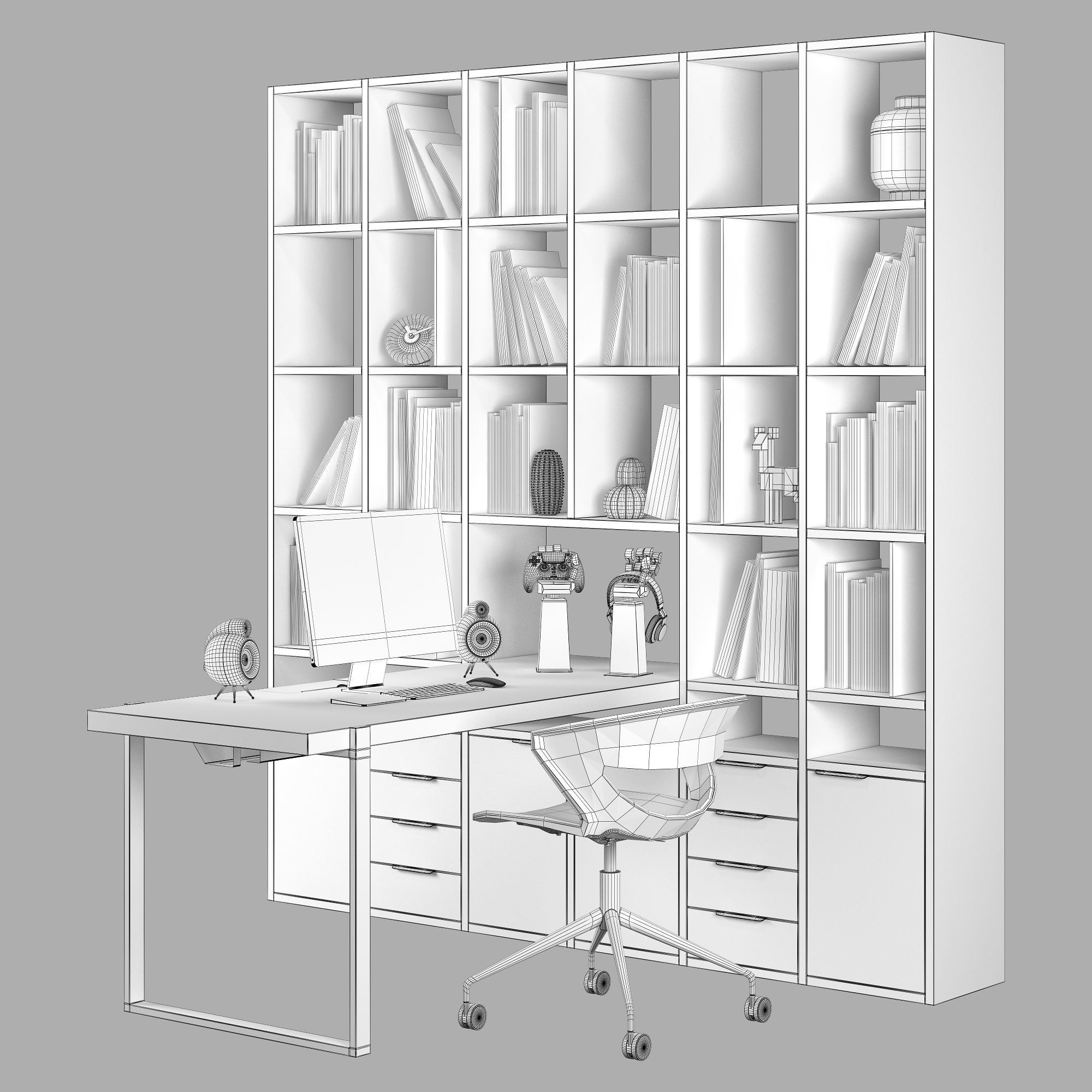 Workplace set 002 3D model_7