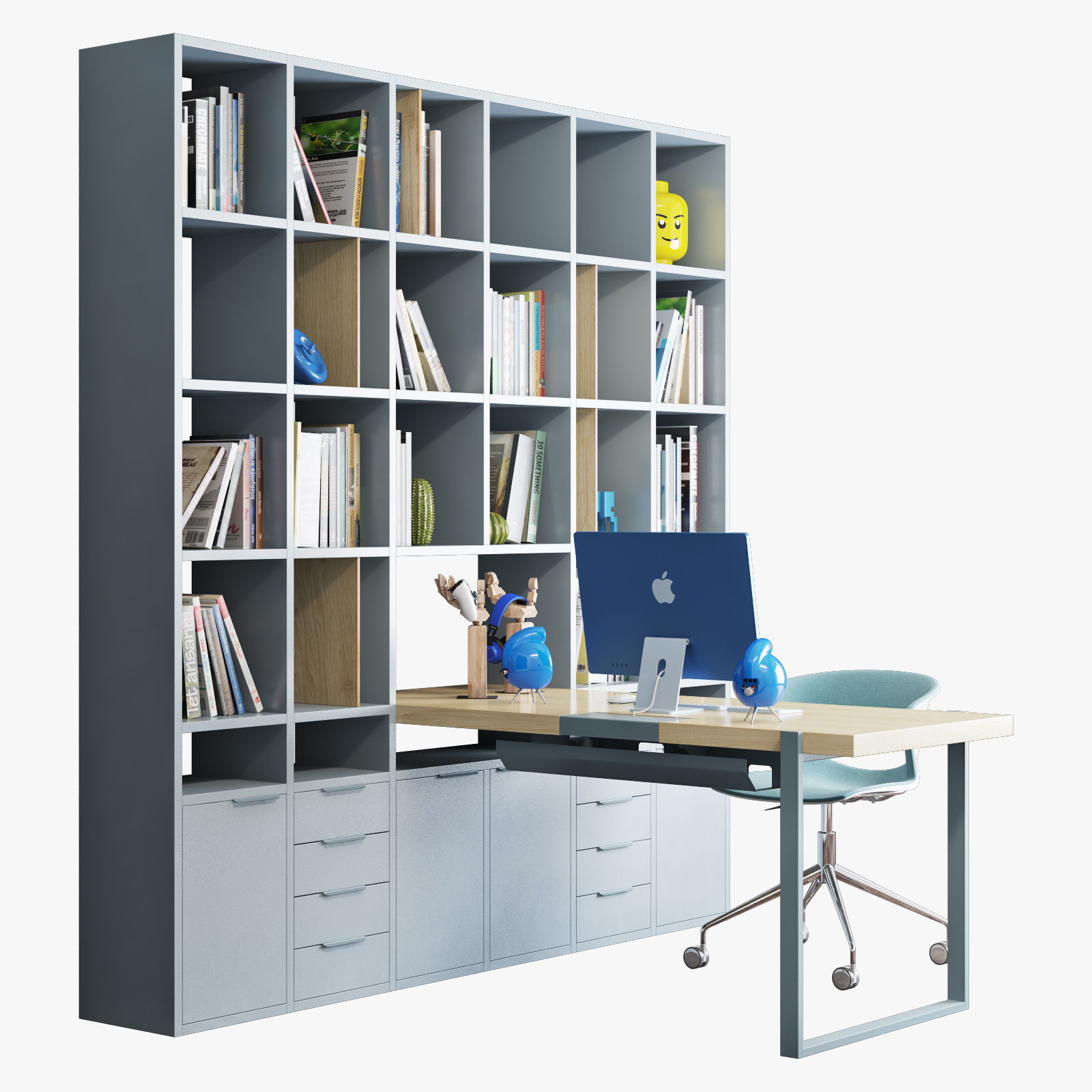 Workplace set 002 3D model_1