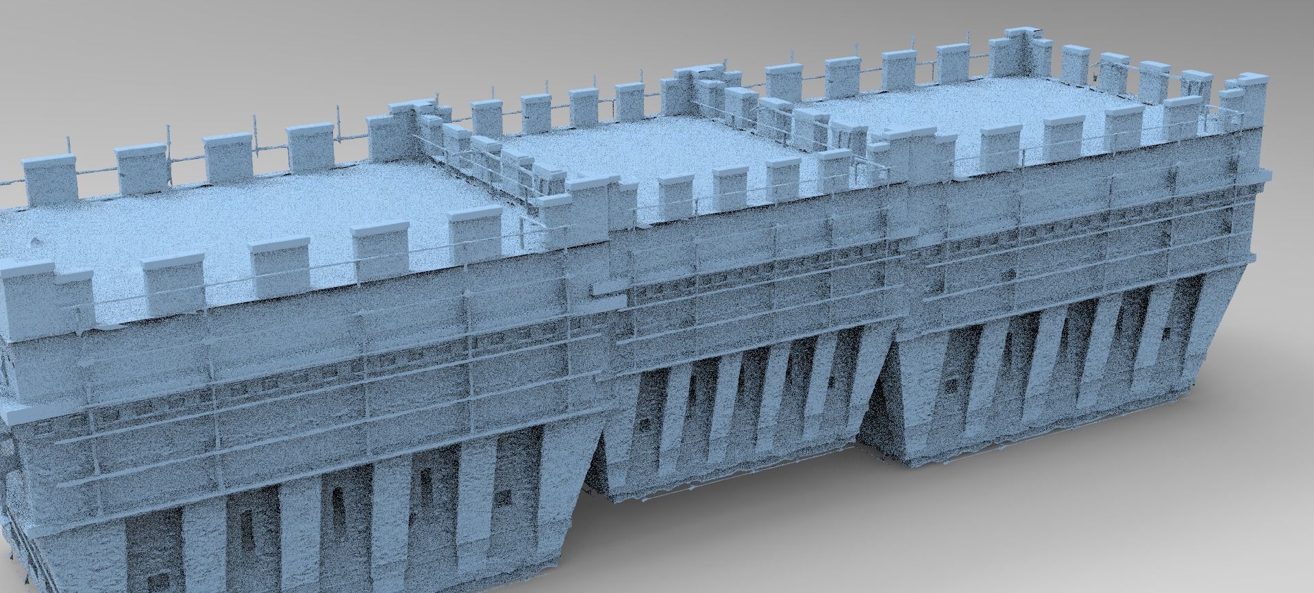 English Norfolk Fort walls 2 3D model_1