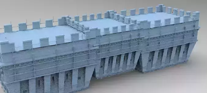 English Norfolk Fort walls 2 3D model
