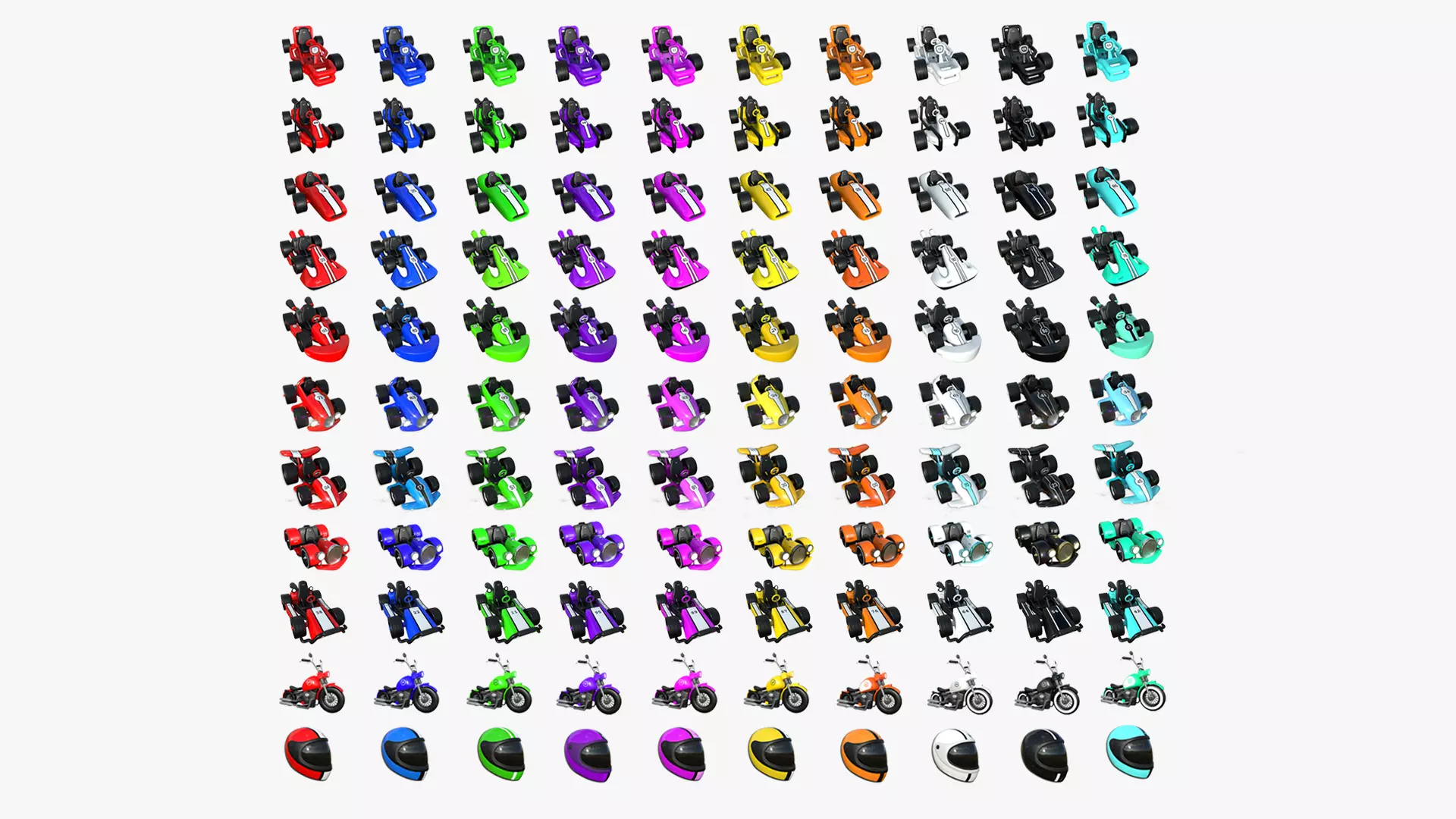 100 Cartoon Karts Super Collection - Vehicle Racing Design _0