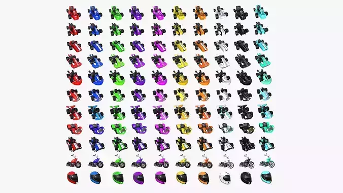 100 Cartoon Karts Super Collection - Vehicle Racing Design 