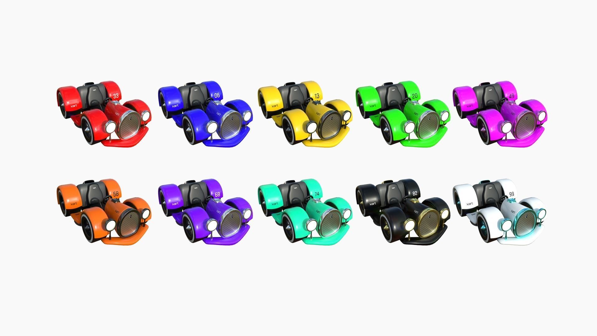 100 Cartoon Karts Super Collection - Vehicle Racing Design _7