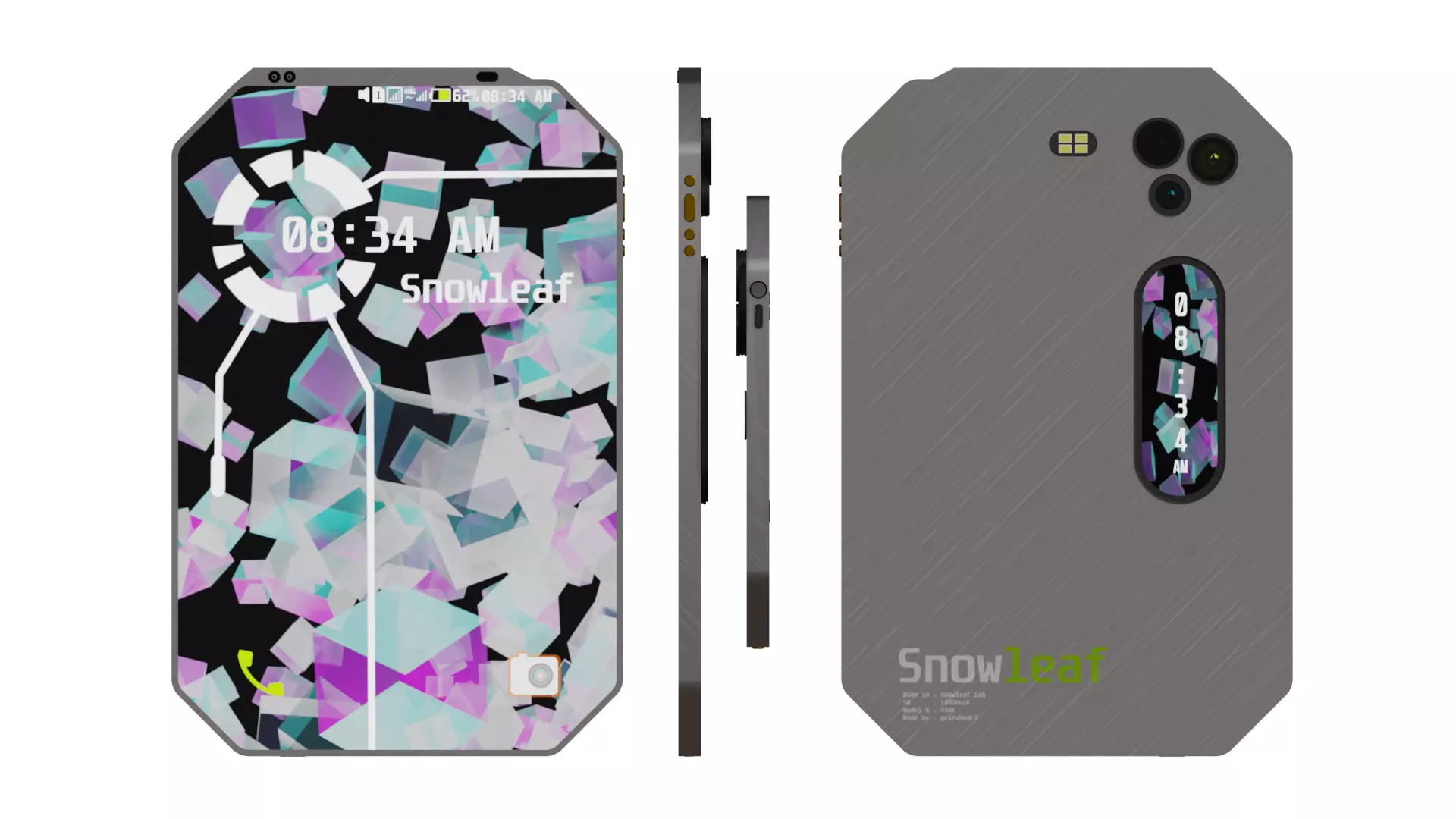 Android sci-fi tablet  Low-poly 3D model_0