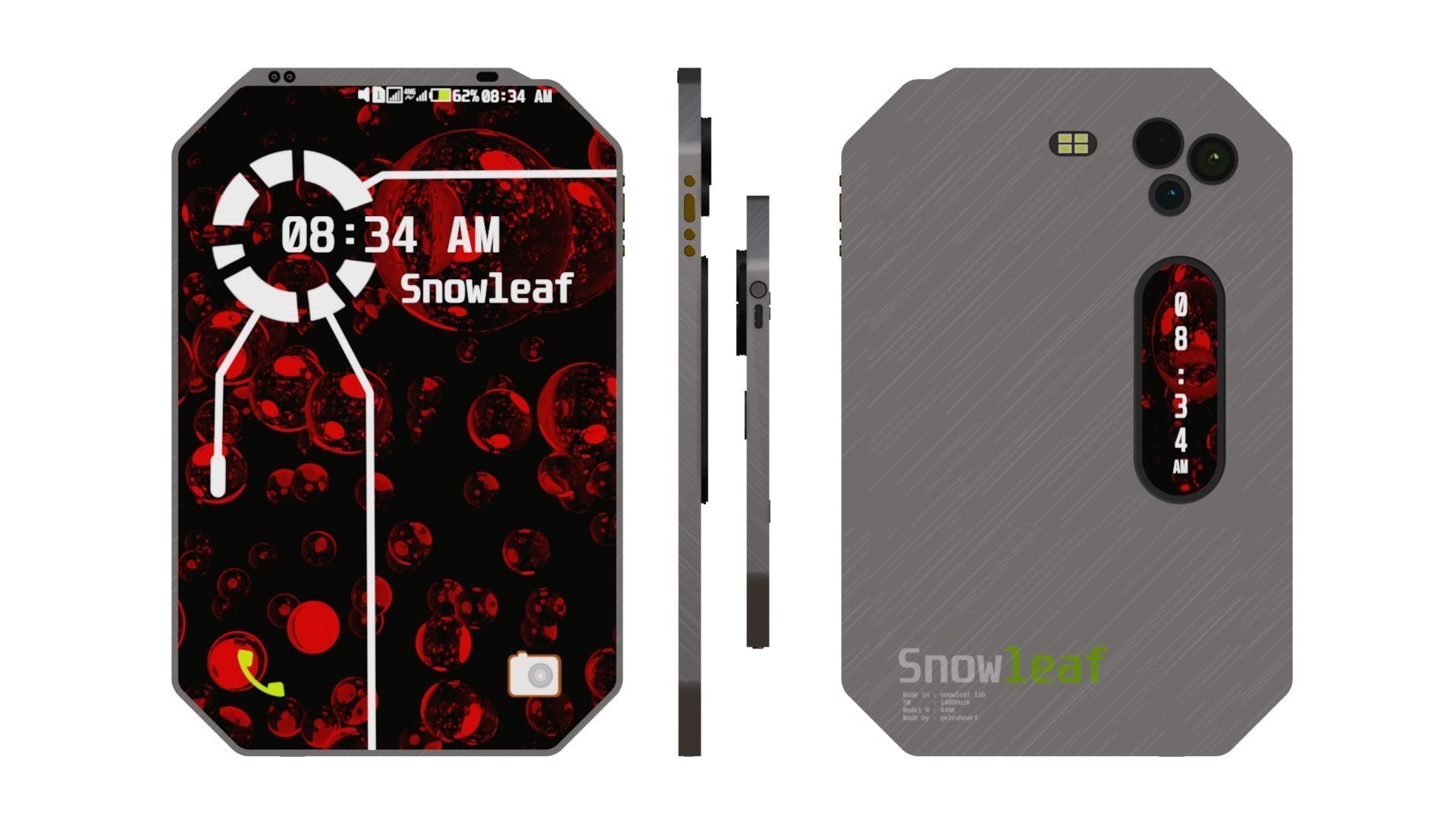 Android sci-fi tablet  Low-poly 3D model_2