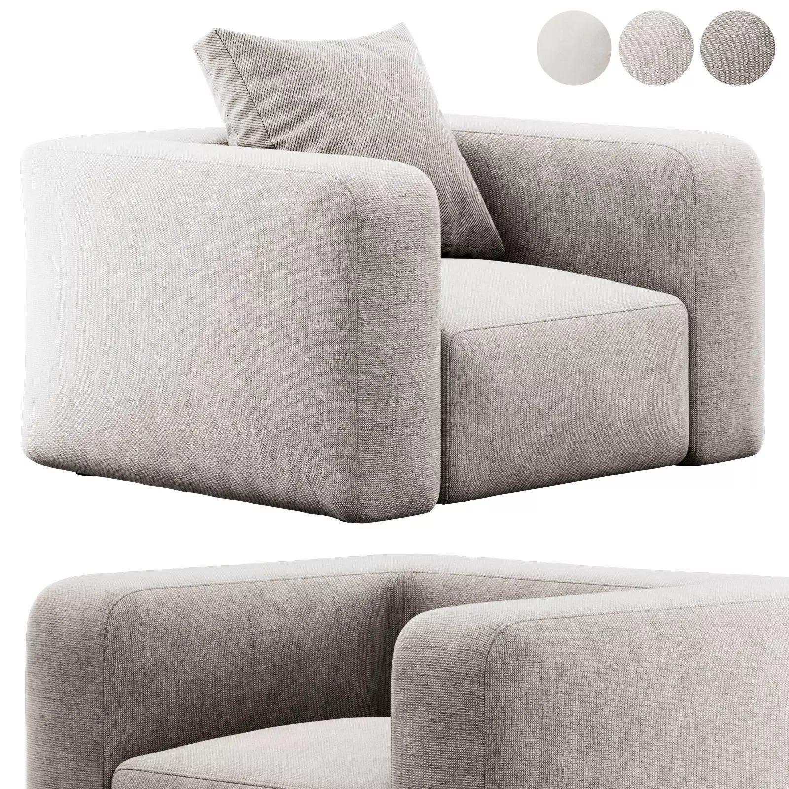 Cigar Ankara Armchair by Article 3D model