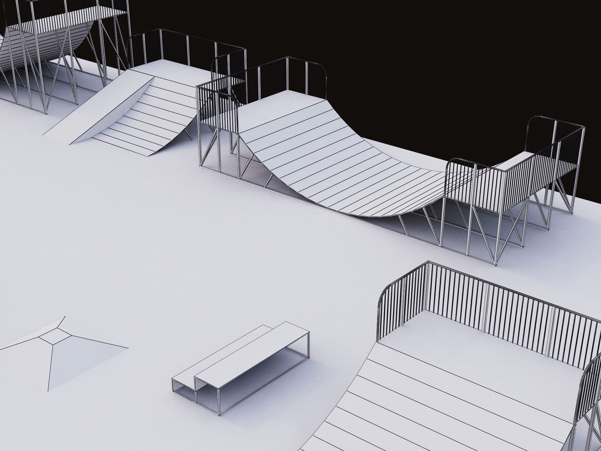 skateboarding park 3D model_14