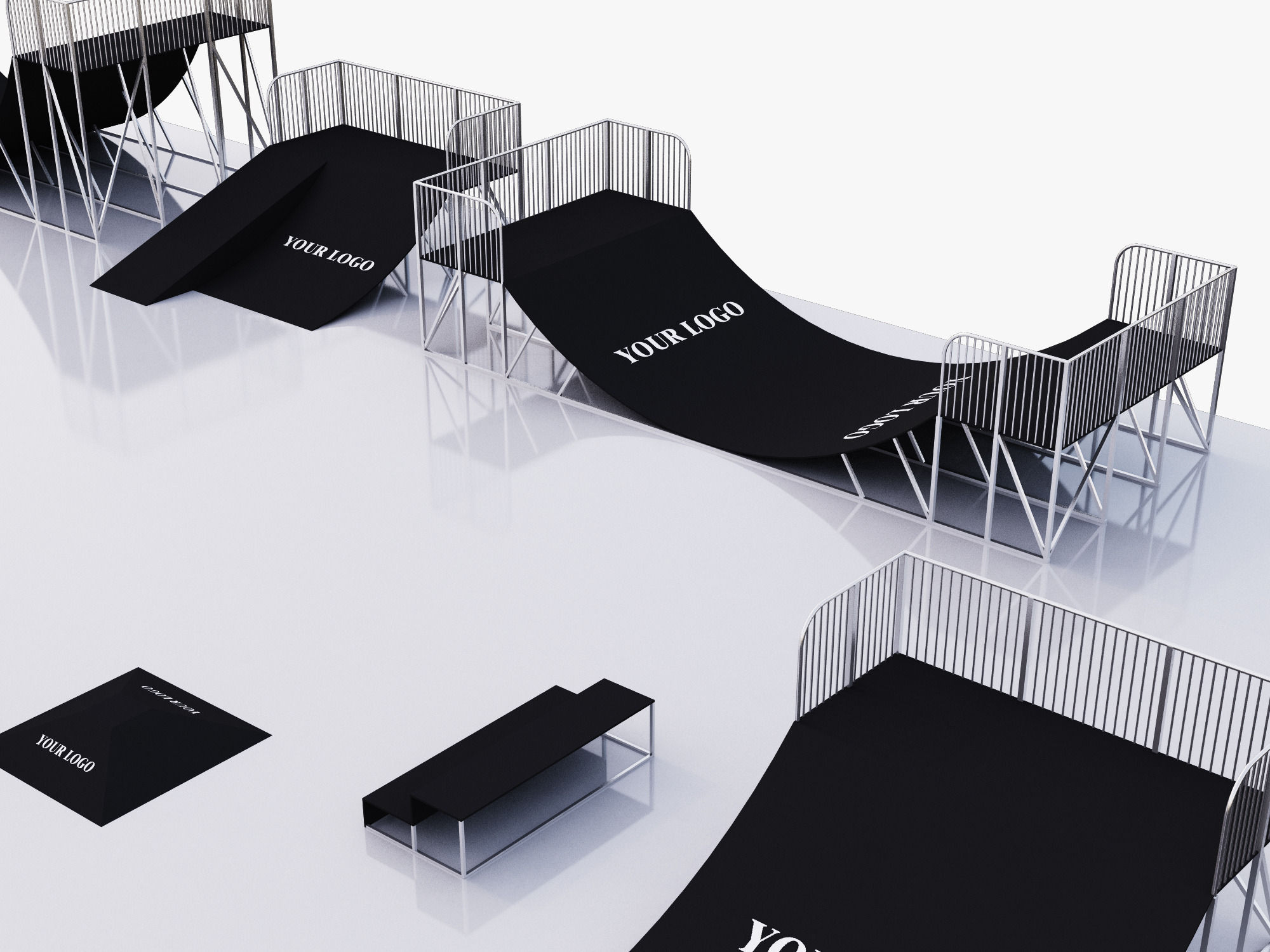 skateboarding park 3D model_5