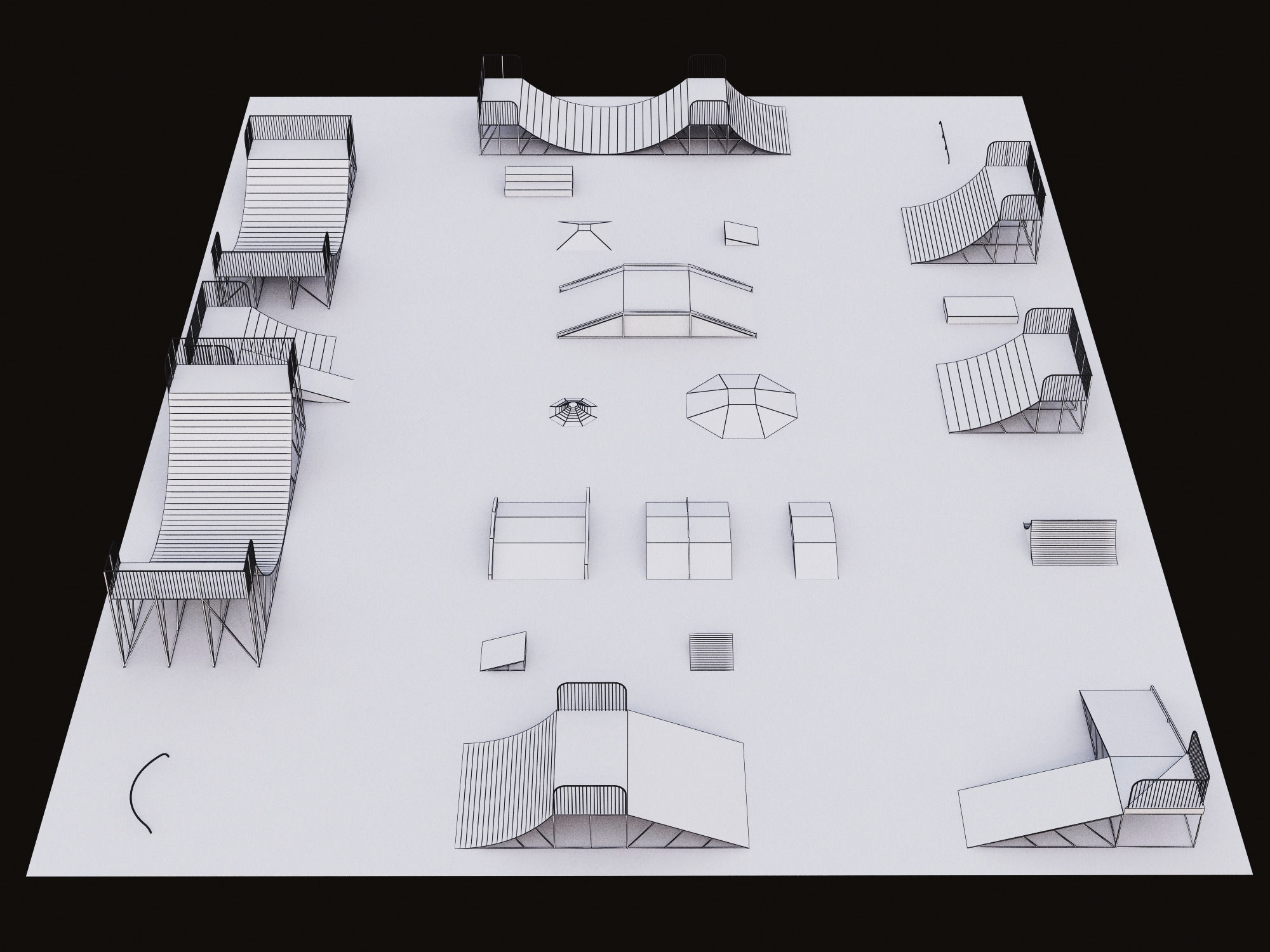 skateboarding park 3D model_10