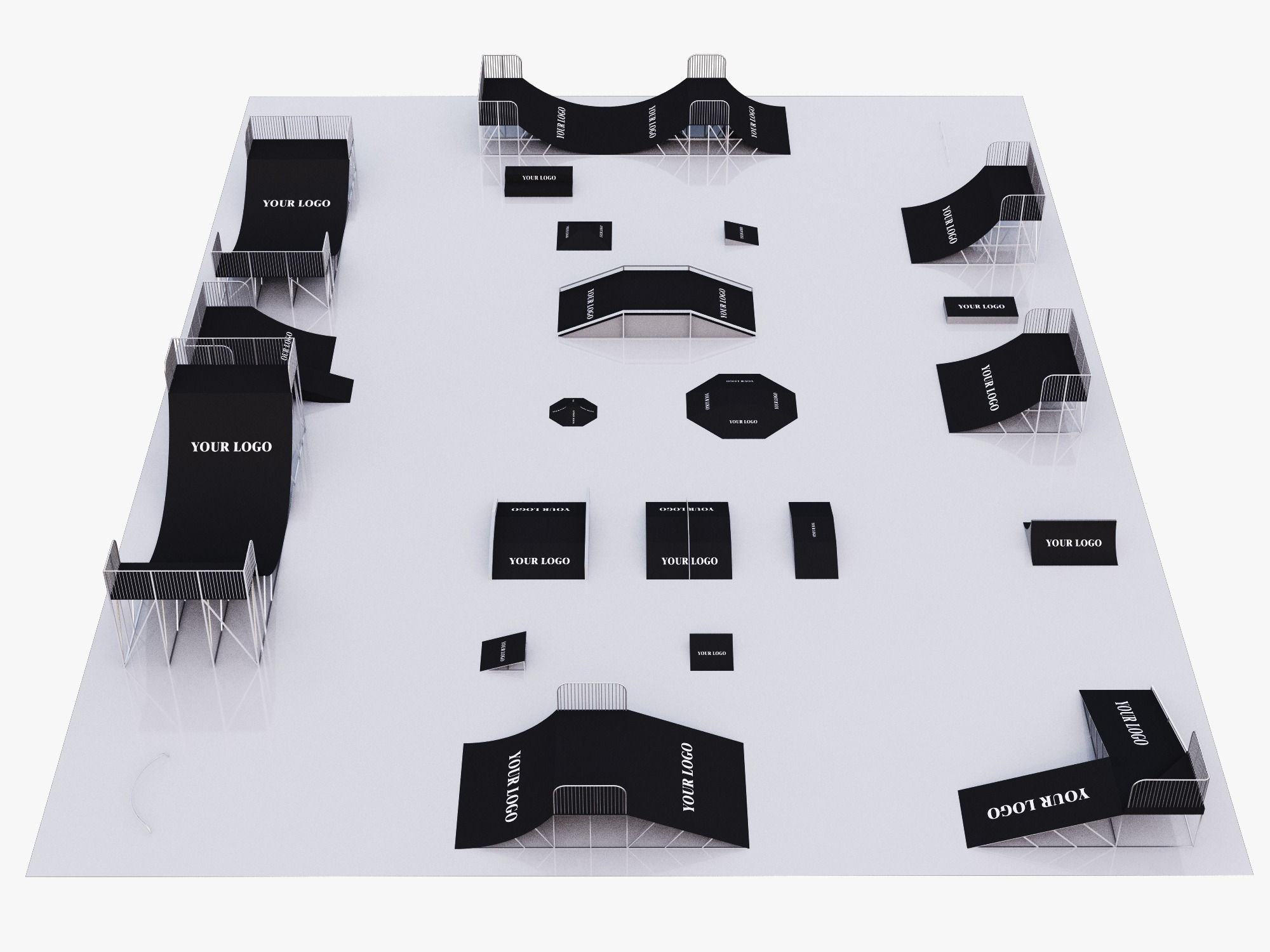 skateboarding park 3D model_1