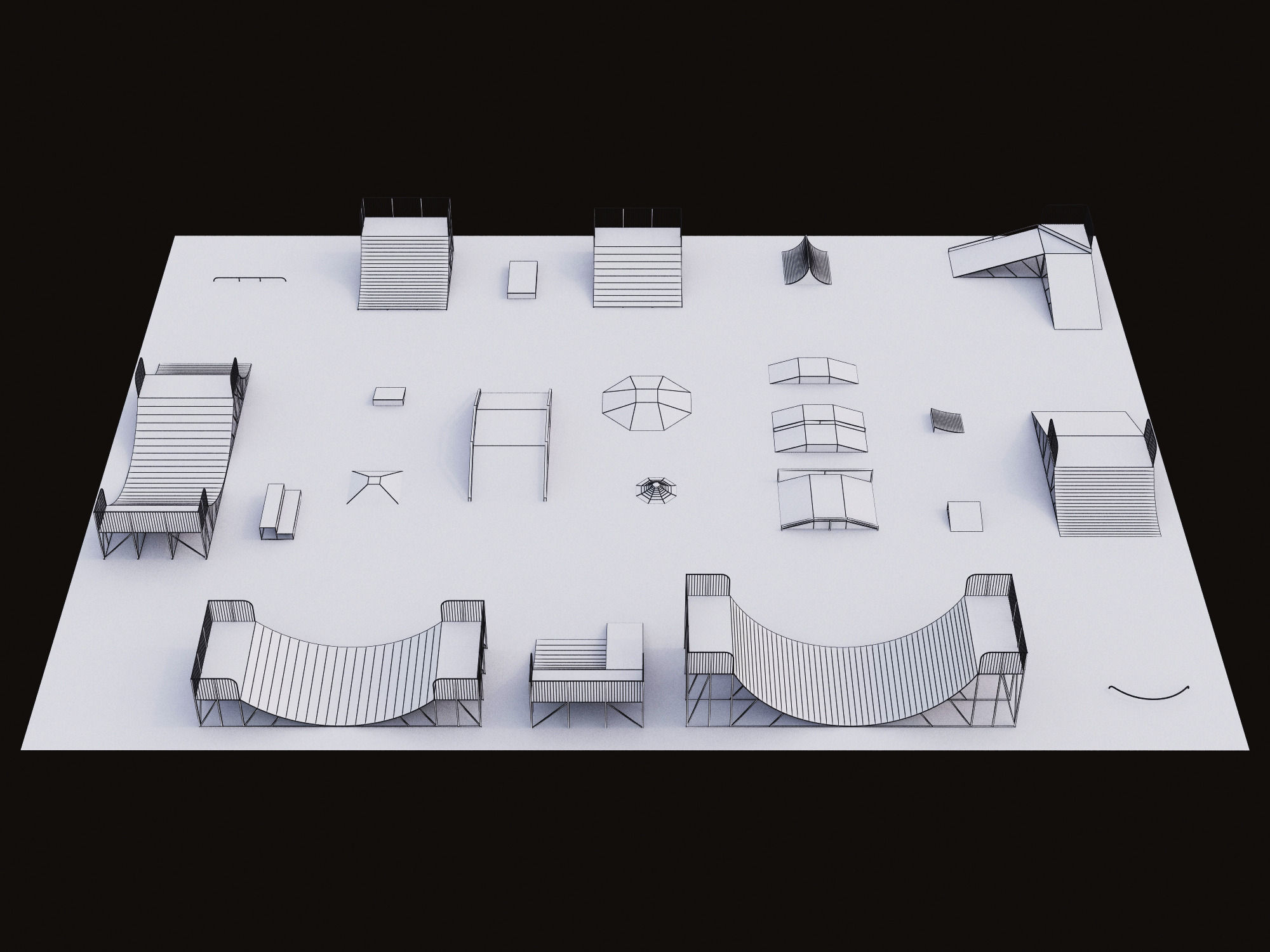 skateboarding park 3D model_11