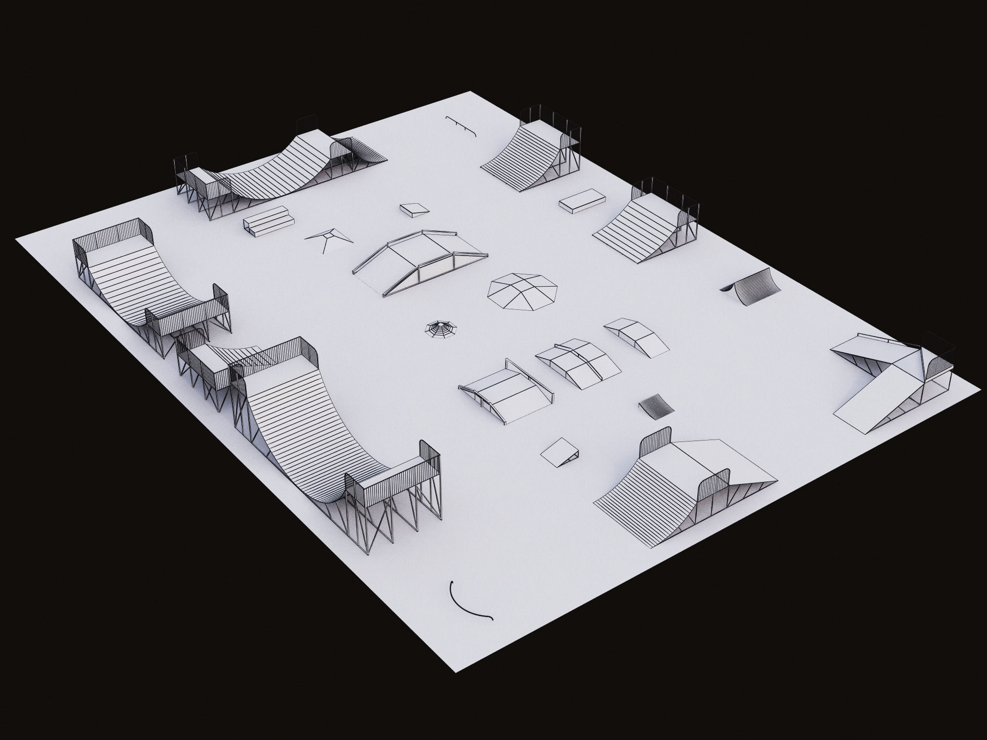 skateboarding park 3D model_9