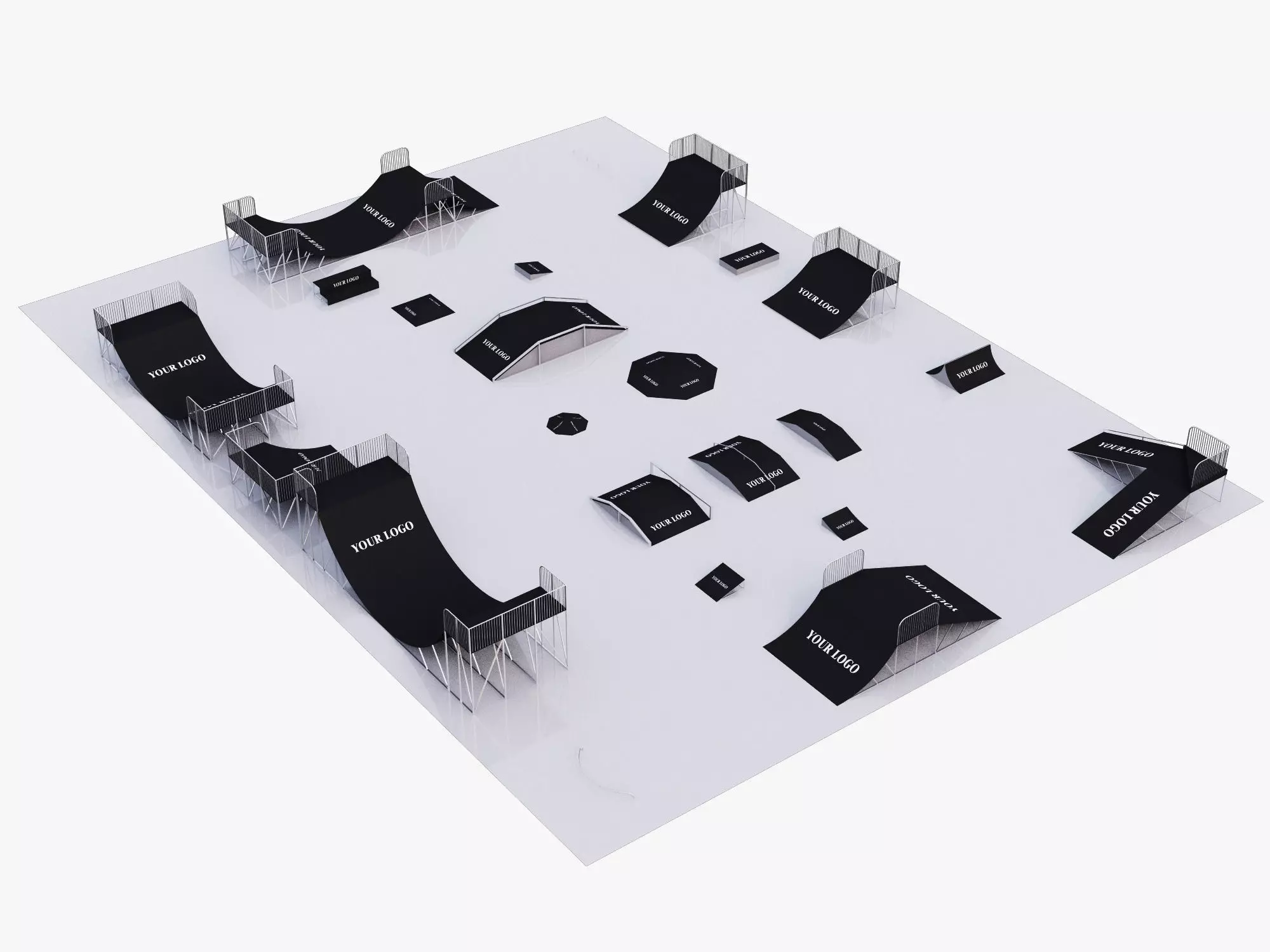 skateboarding park 3D model_0