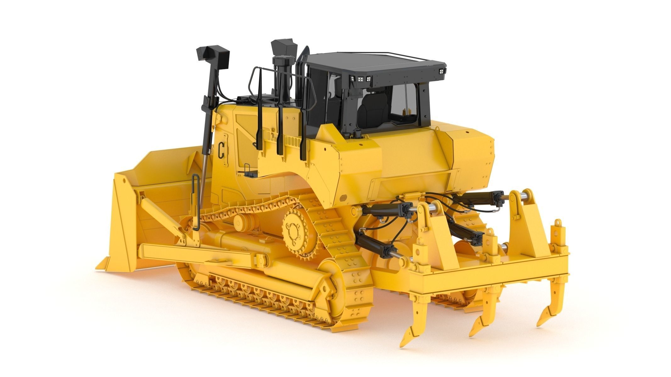 Bulldozer Generic 3D model_4