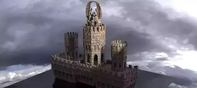 Fantasy English Norfolk Towers 3 3D model