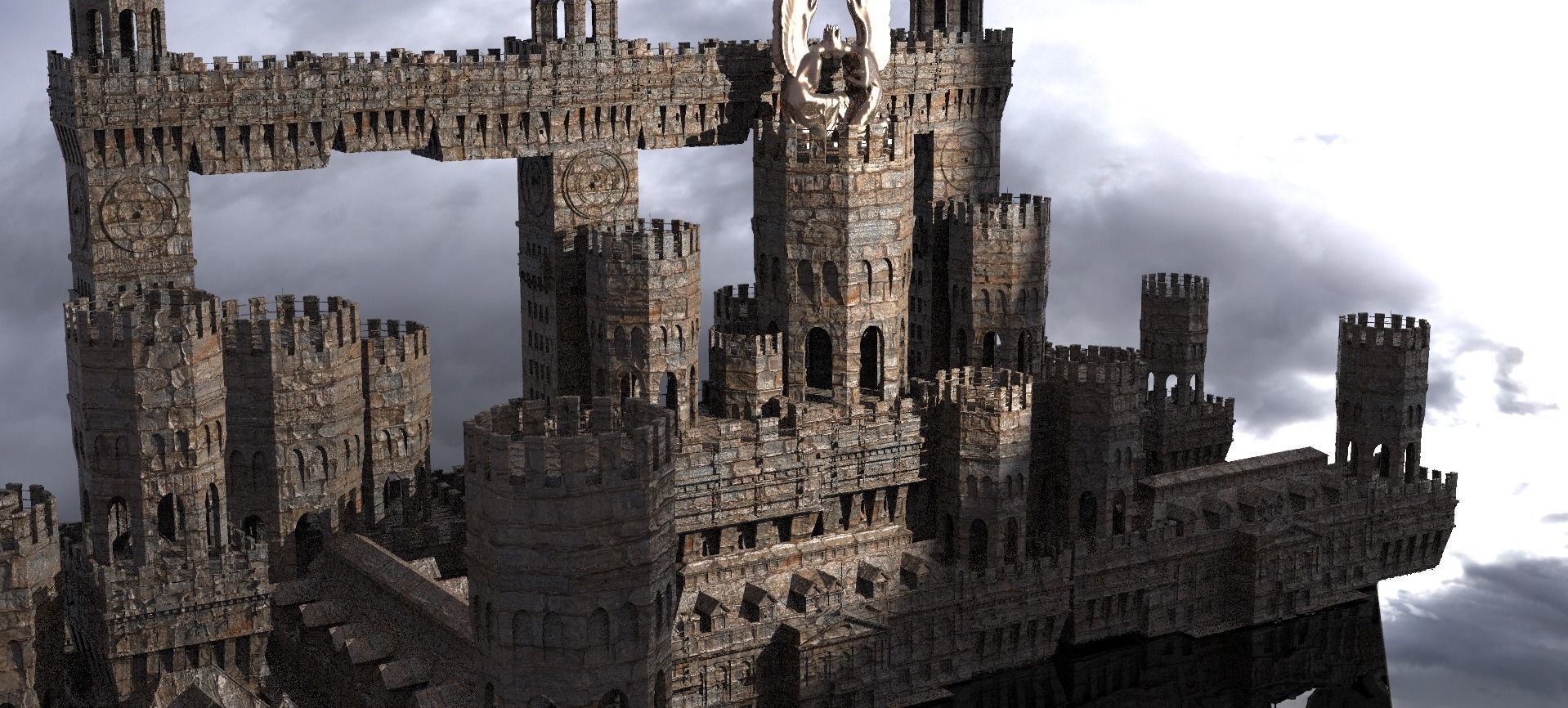 English Norfolk Fort walls Tower Kit bash 2  3D model_1