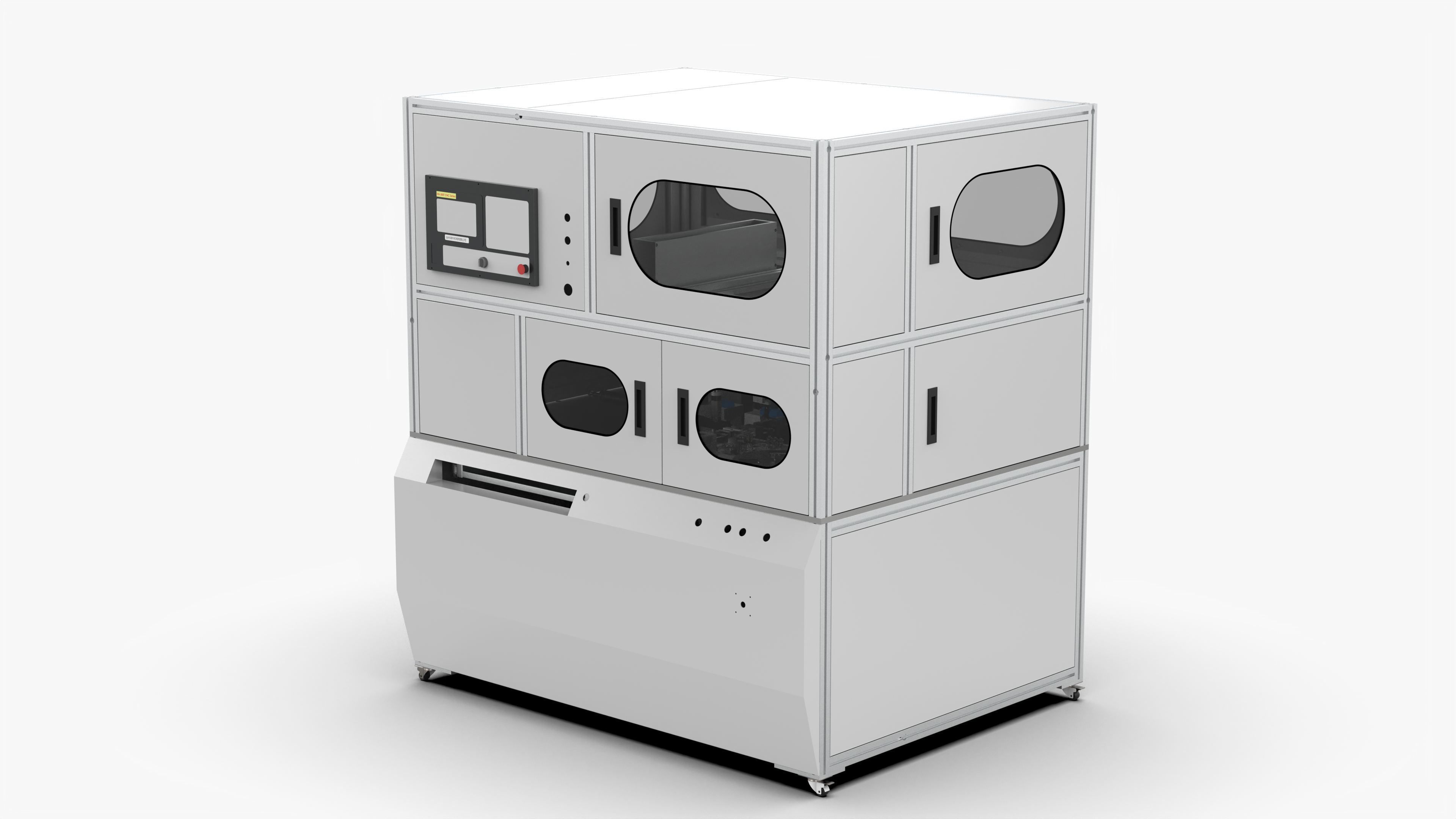 Automatic Cylindrical Battery Cutting and Welding Machine 3D model_2