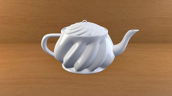 White Porcelain Teapot 3D model