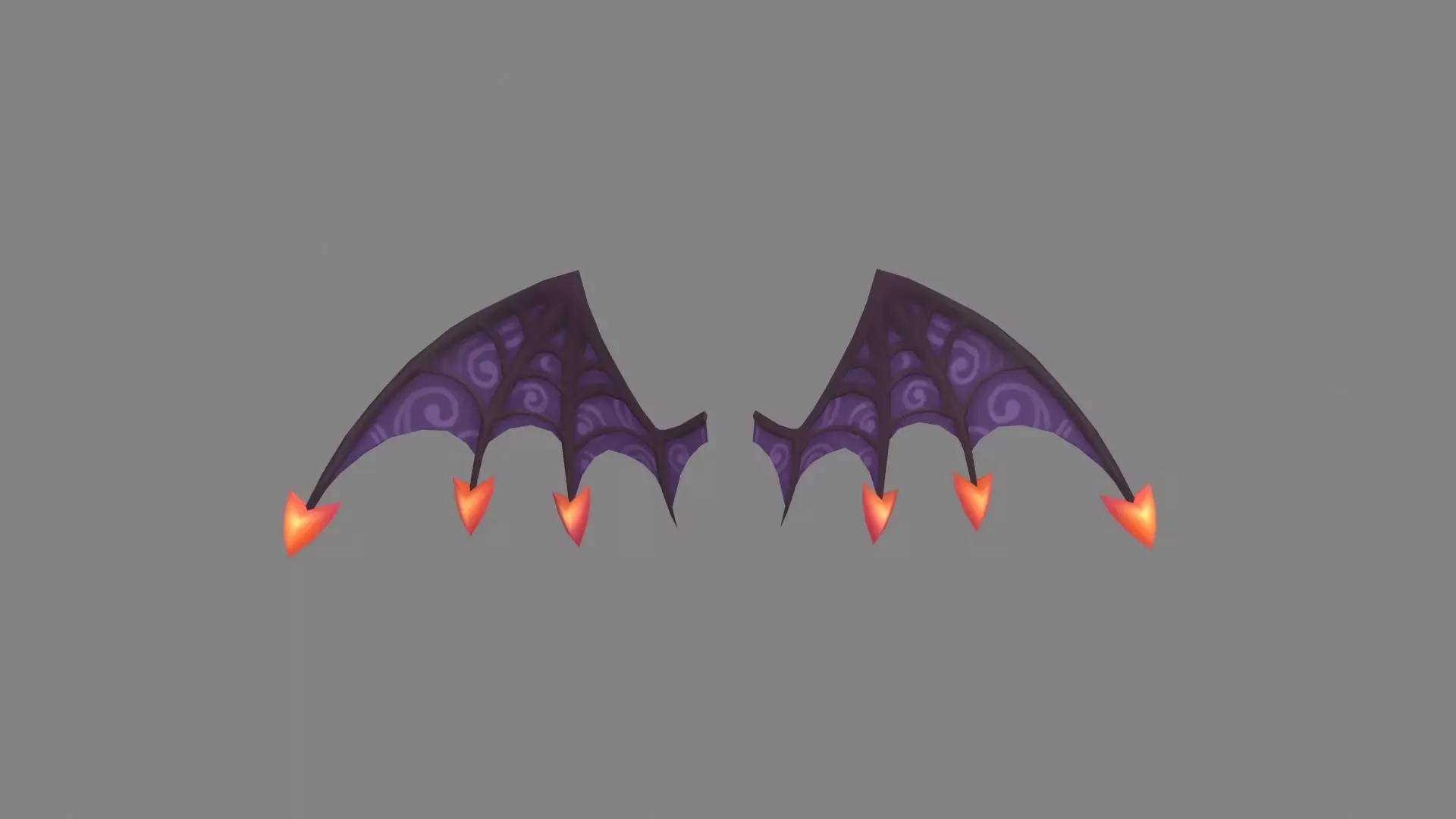 Cartoon black devil wing - halloween Low-poly 3D model