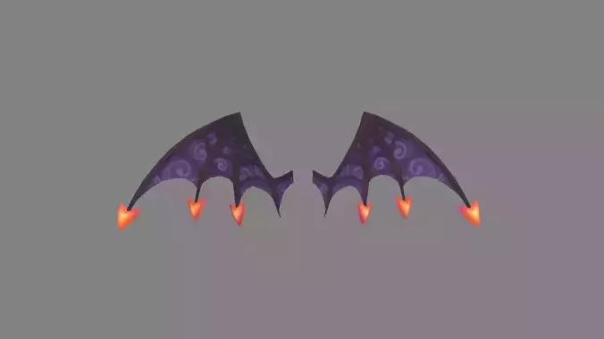 Cartoon black devil wing - halloween