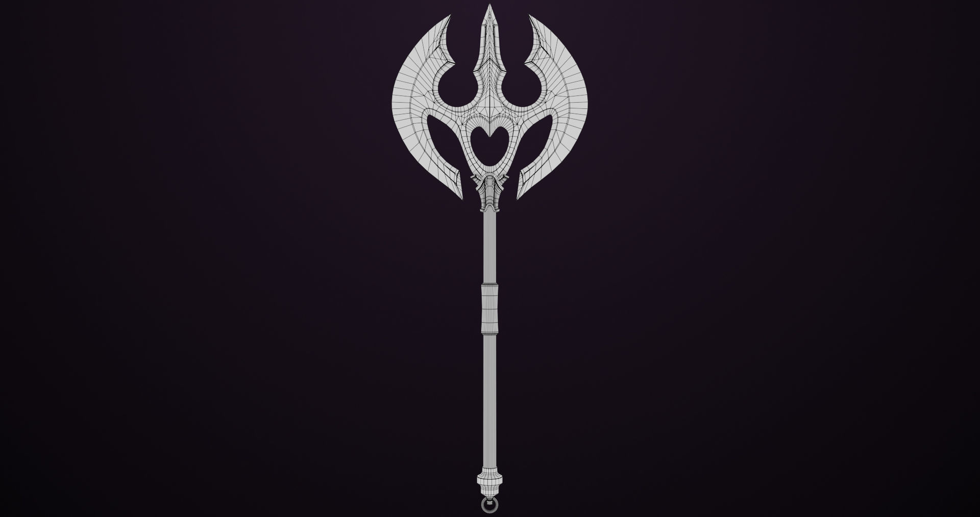 Battle Axe 06 Golden All PBR Unity UE Textures Included Low-poly 3D model_16