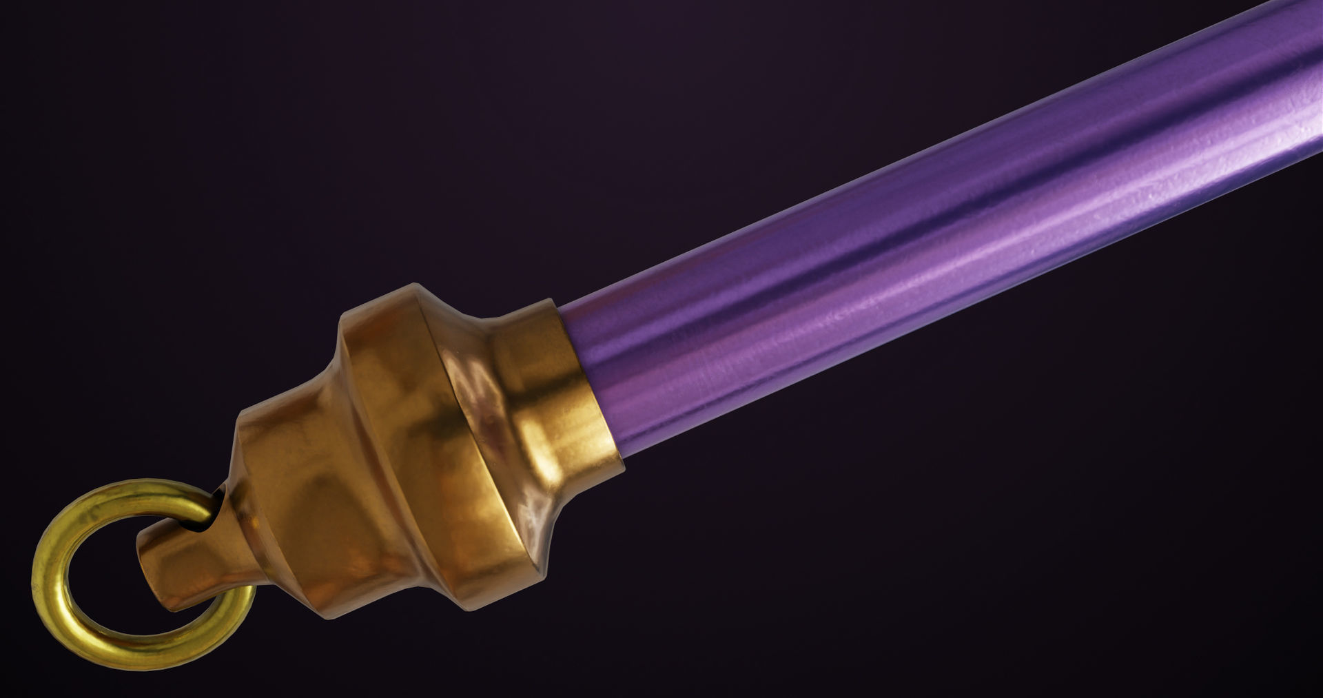 Battle Axe 06 Golden All PBR Unity UE Textures Included Low-poly 3D model_15