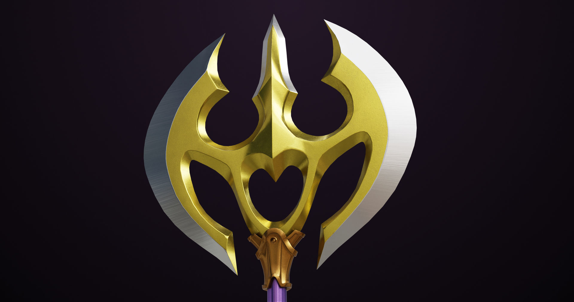 Battle Axe 06 Golden All PBR Unity UE Textures Included Low-poly 3D model_8