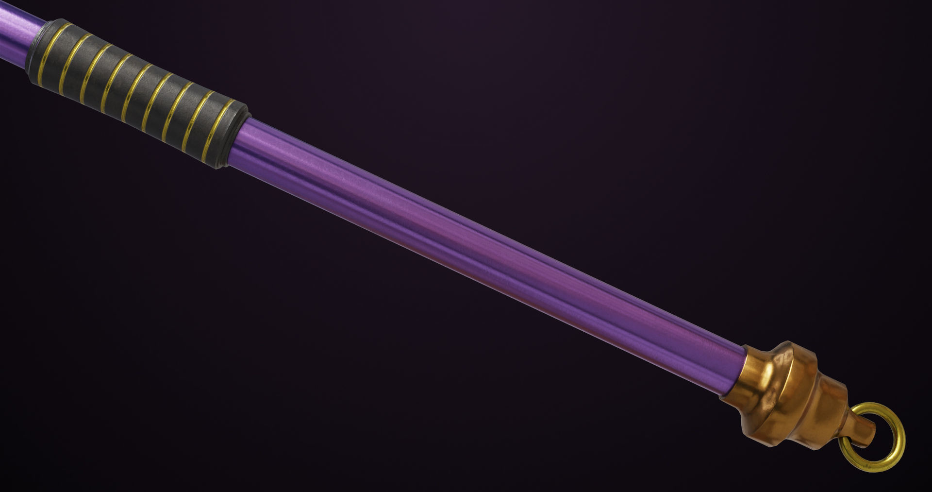 Battle Axe 06 Golden All PBR Unity UE Textures Included Low-poly 3D model_7