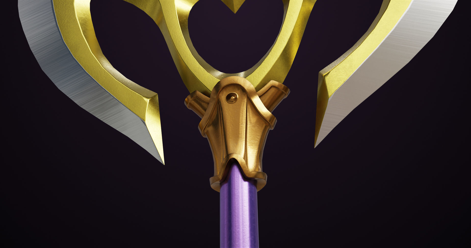 Battle Axe 06 Golden All PBR Unity UE Textures Included Low-poly 3D model_10